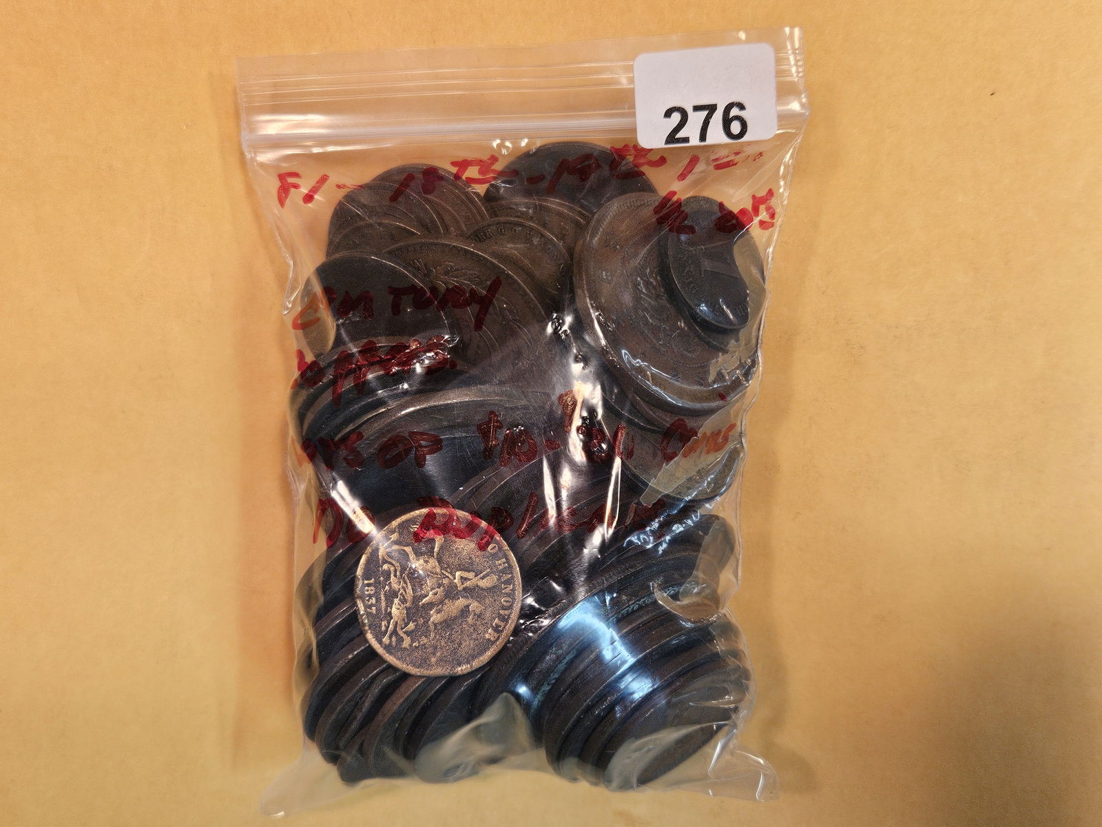 Eighty-one mixed Copper World coins: 18th through 19th and some 20th century coins. From dealer. Unsearched by us.