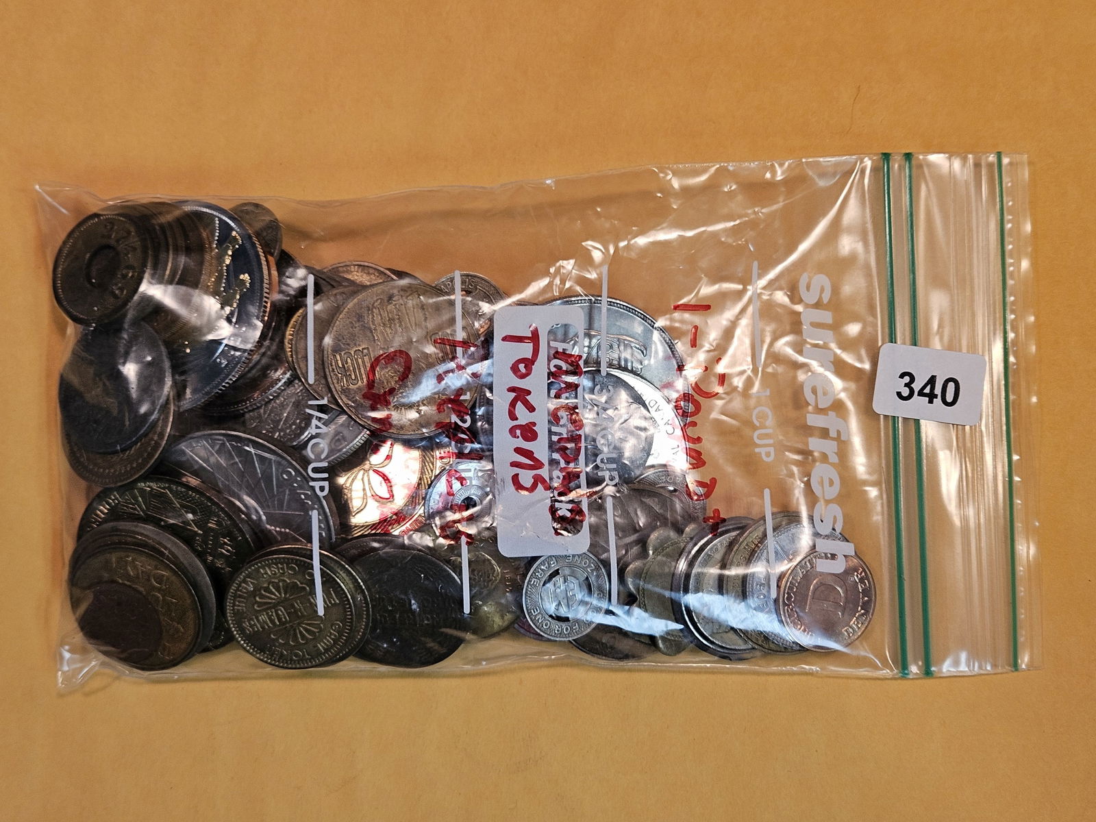 One Pound of Mixed Exonumia: Tokens, medals and more. From dealer. Unchecked by us