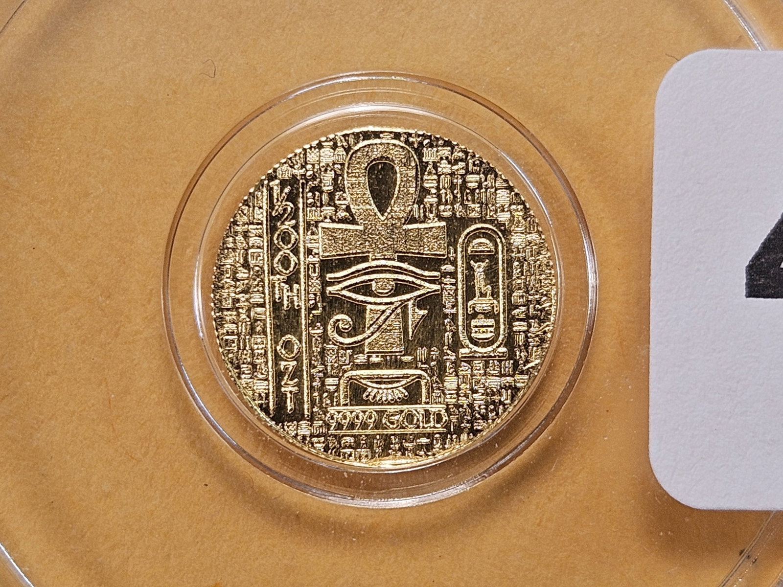 GOLD! 1/200th Troy Ounce .9999 Fine Gold Mini Coin: Egyptian design