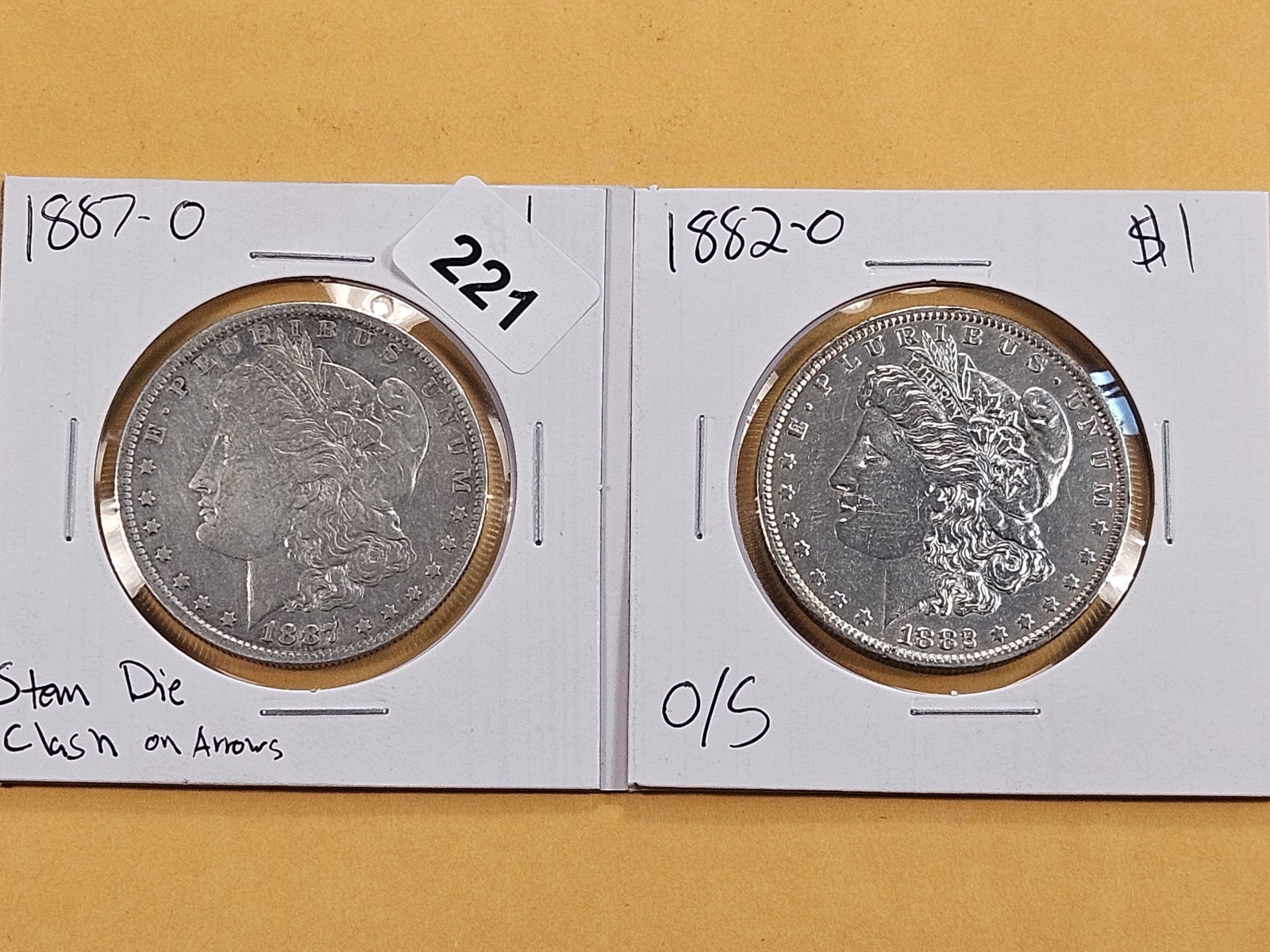 VARIETY! and MINT ERROR! 1887-O and 1882-O Morgan Silver Dollars (1 of 7)
