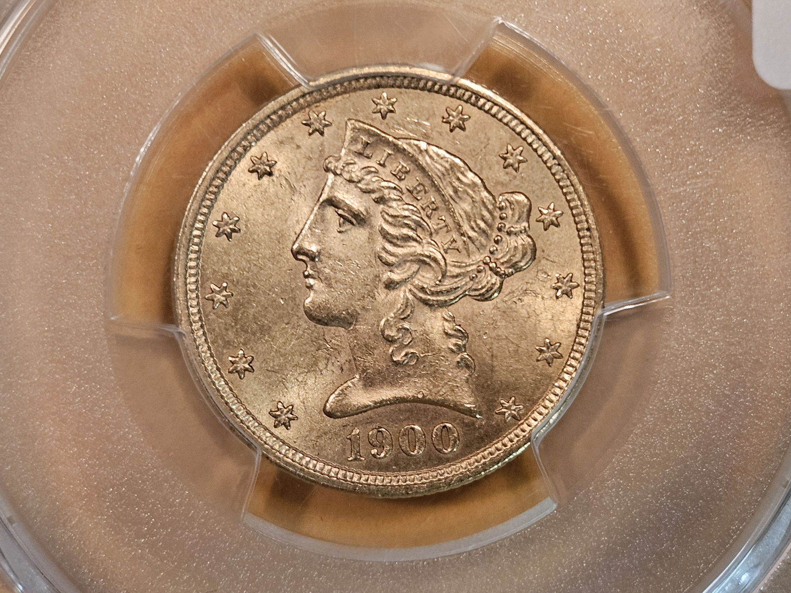 GOLD! PCGS 1900 Liberty Head Gold Five Dollars in Mint State 62 (1 of 4)