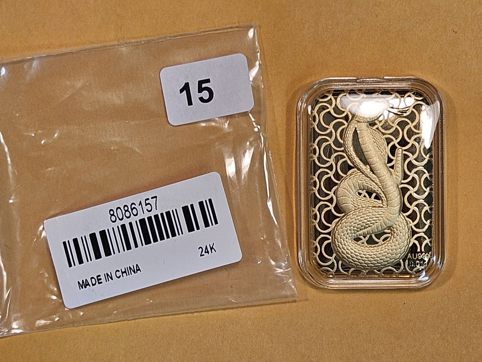 GOLD! Proof .999 Fine Gold art bar (1 of 2)