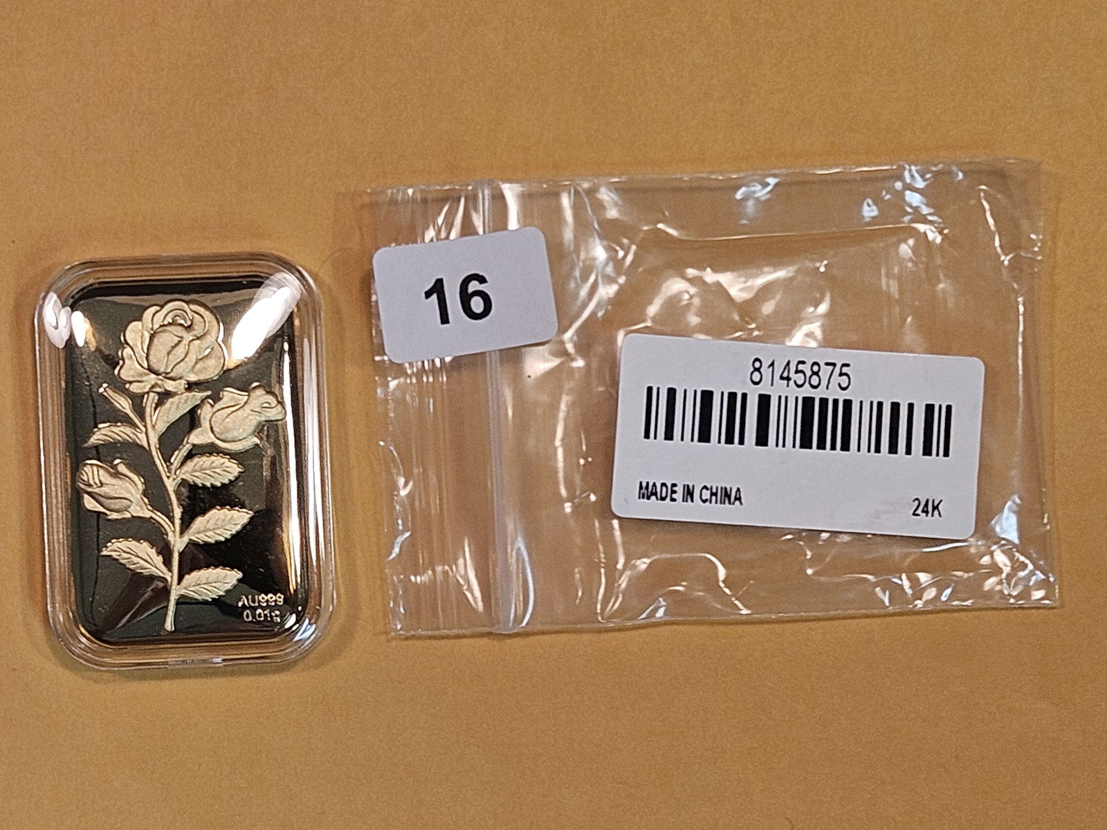 GOLD! Proof .999 Fine Gold art bar (1 of 3)