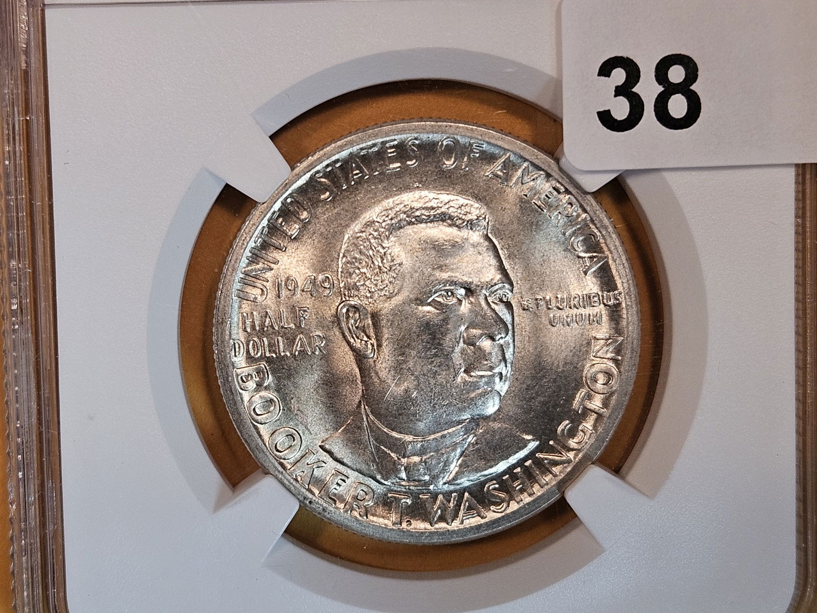 GEM! 1949-D Booker T Washington Commemorative silver Half Dollar: In Mint State 66