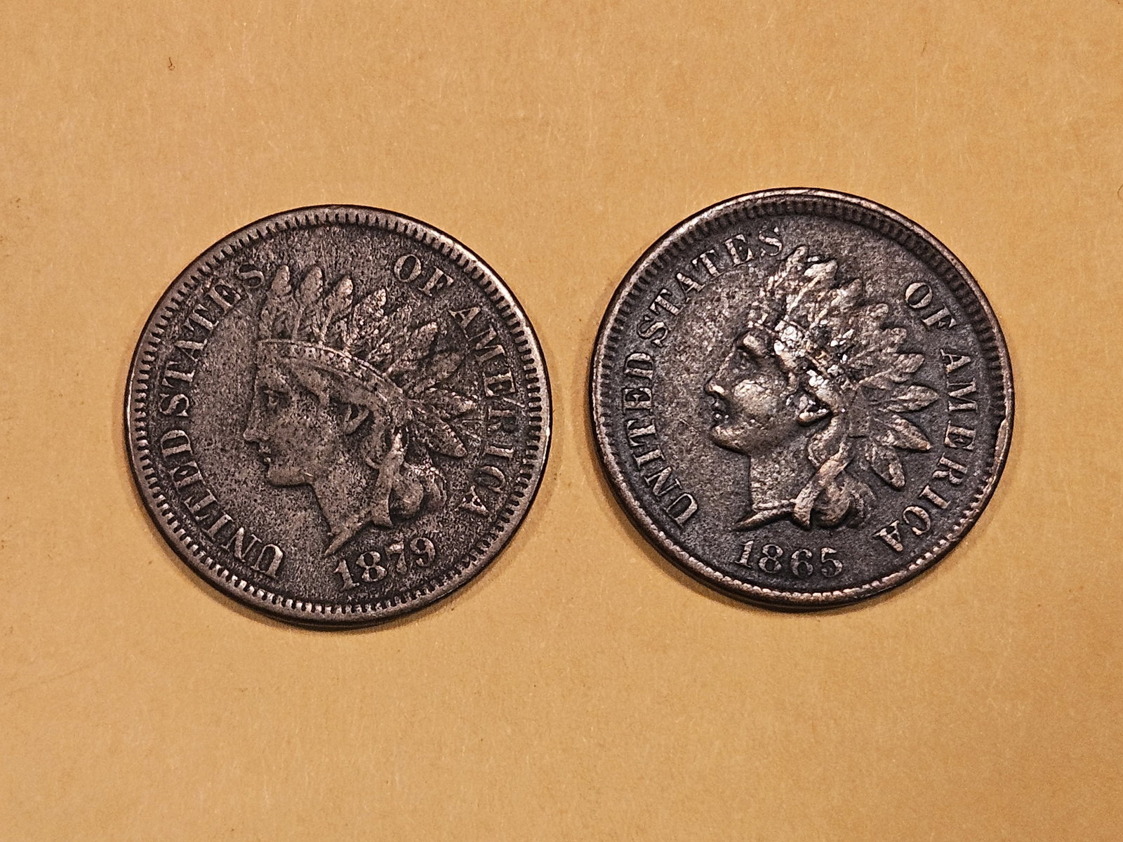 1865 and 1879 Indian Cents (1 of 3)