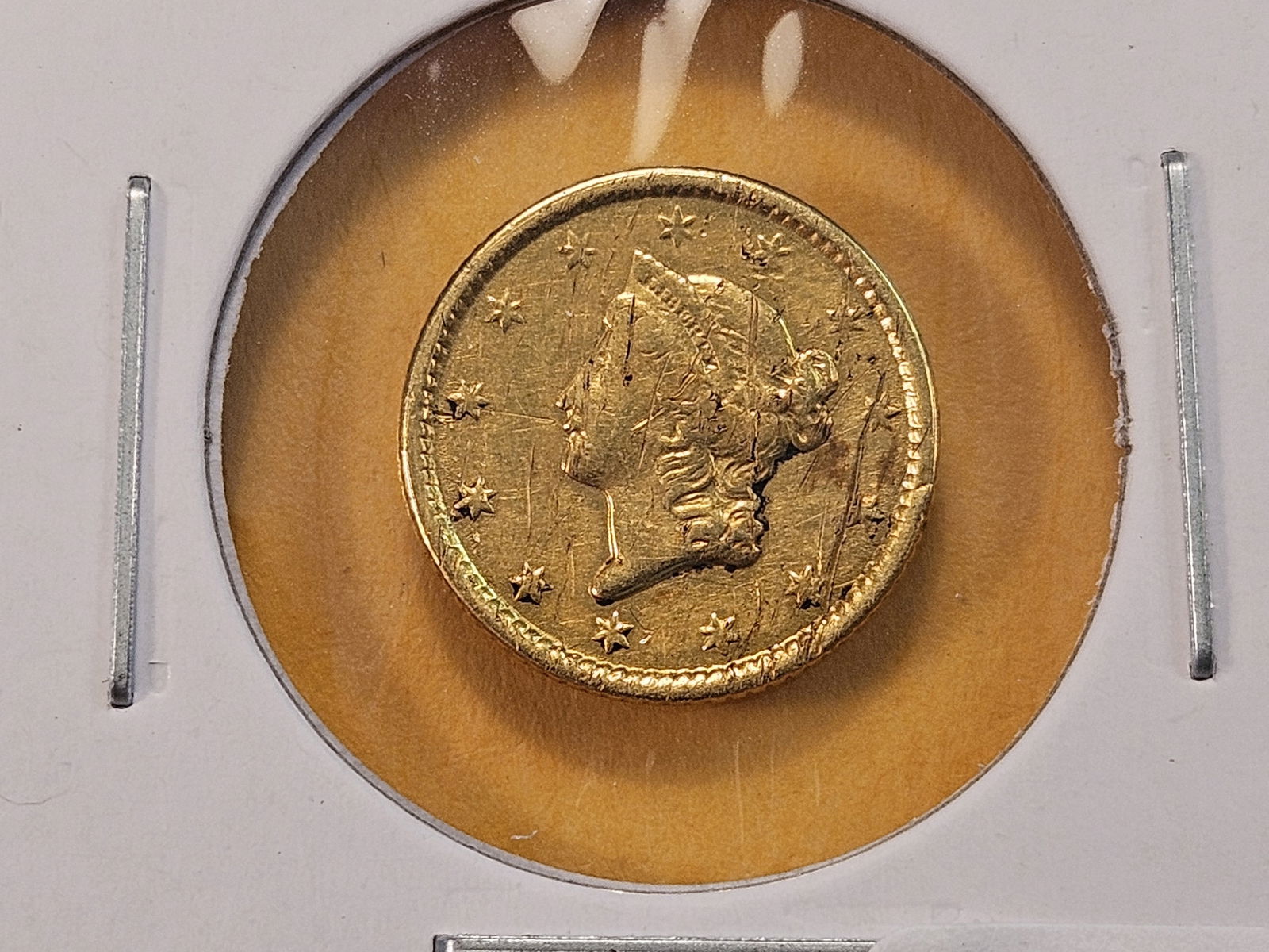 GOLD! 1851 Gold Dollar (1 of 4)