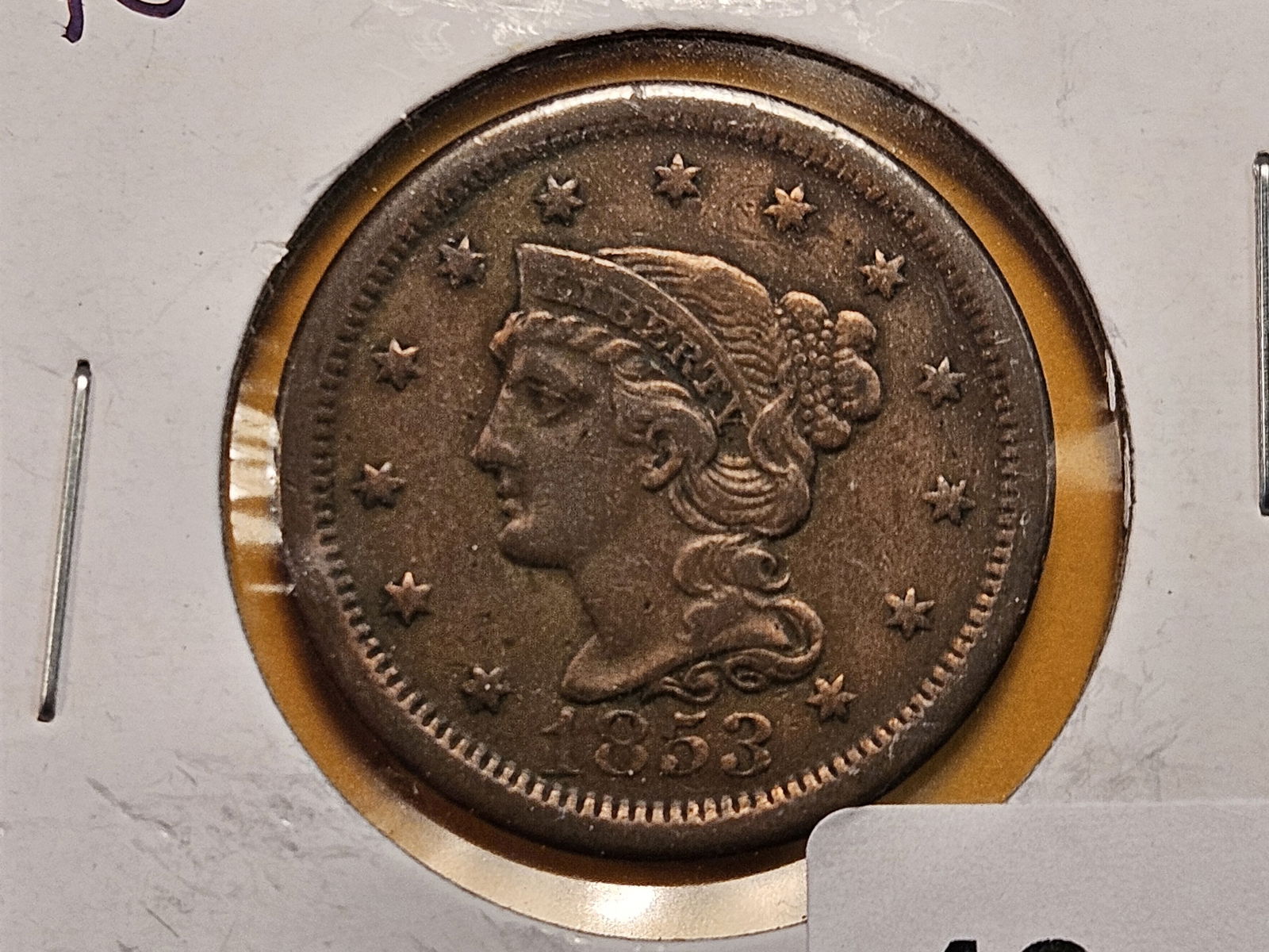 1853 Braided Hair Large Cent (1 of 4)