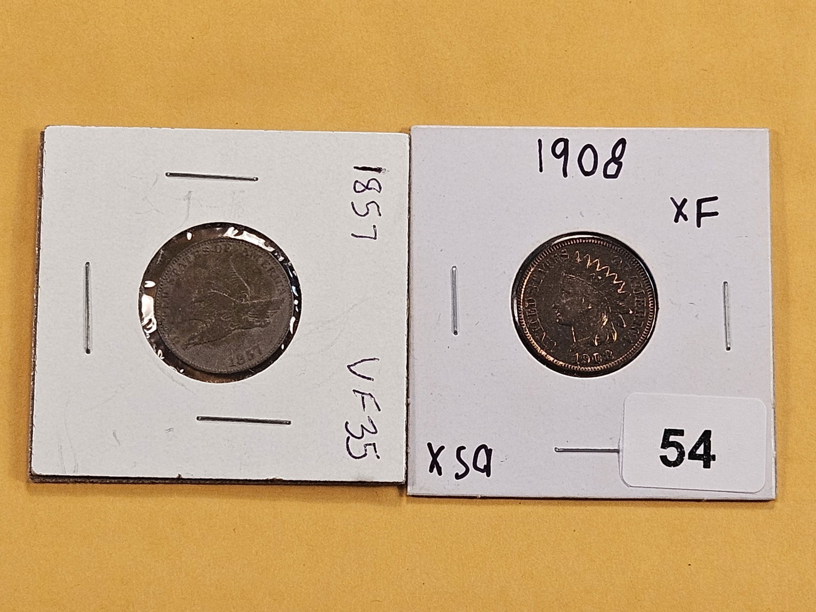 1857 Flying Eagle and 1908 Indian Head Cents (1 of 7)