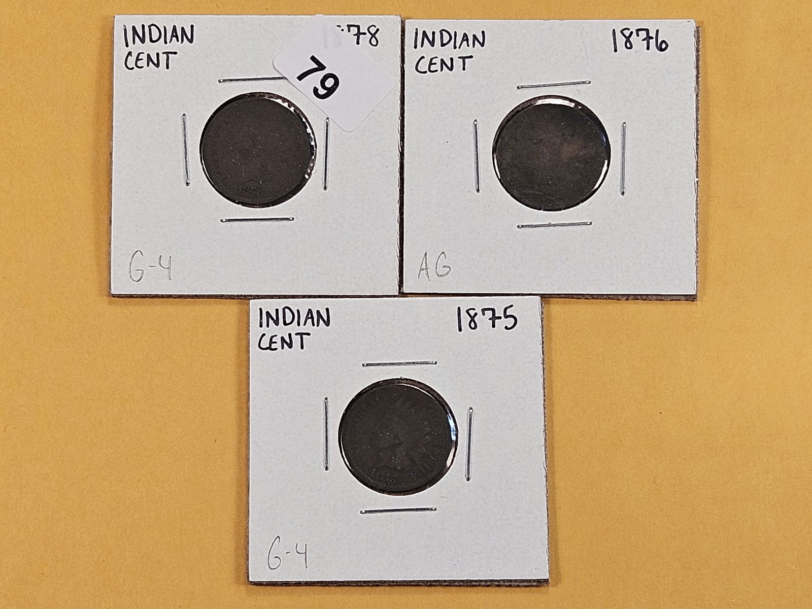 Three Circulated Indian Head Cents (1 of 5)