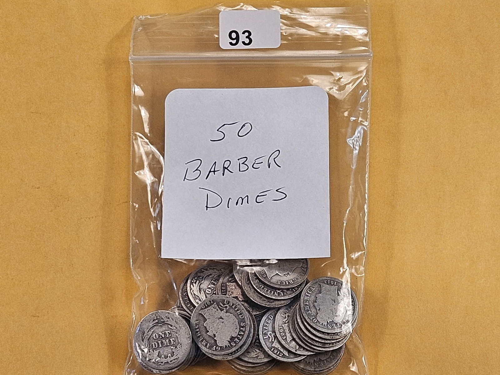 Fifty Mixed Barber Silver Dimes (1 of 3)