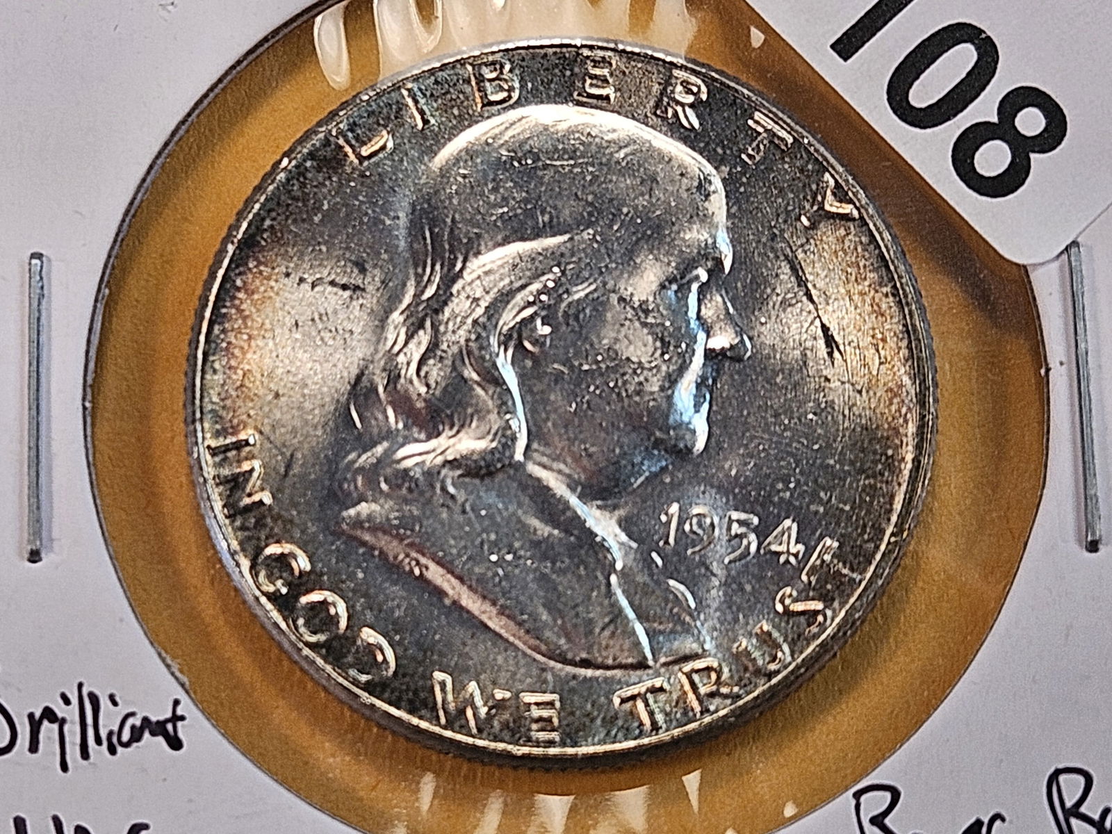 VARIETY! Brilliant Uncirculated 1954 Franklin Silver Half Dollar: Bugs Bunny 