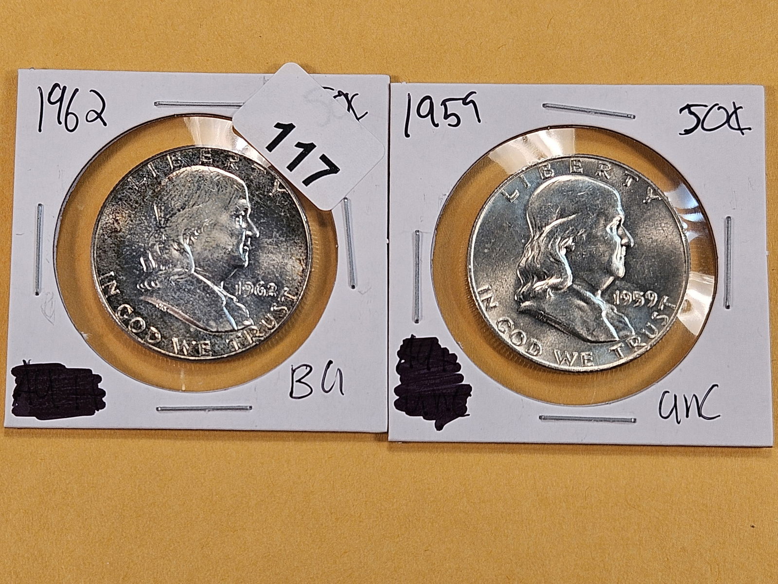 Brilliant Uncirculated and Uncirculated Franklin Silver Half Dollars (1 of 6)