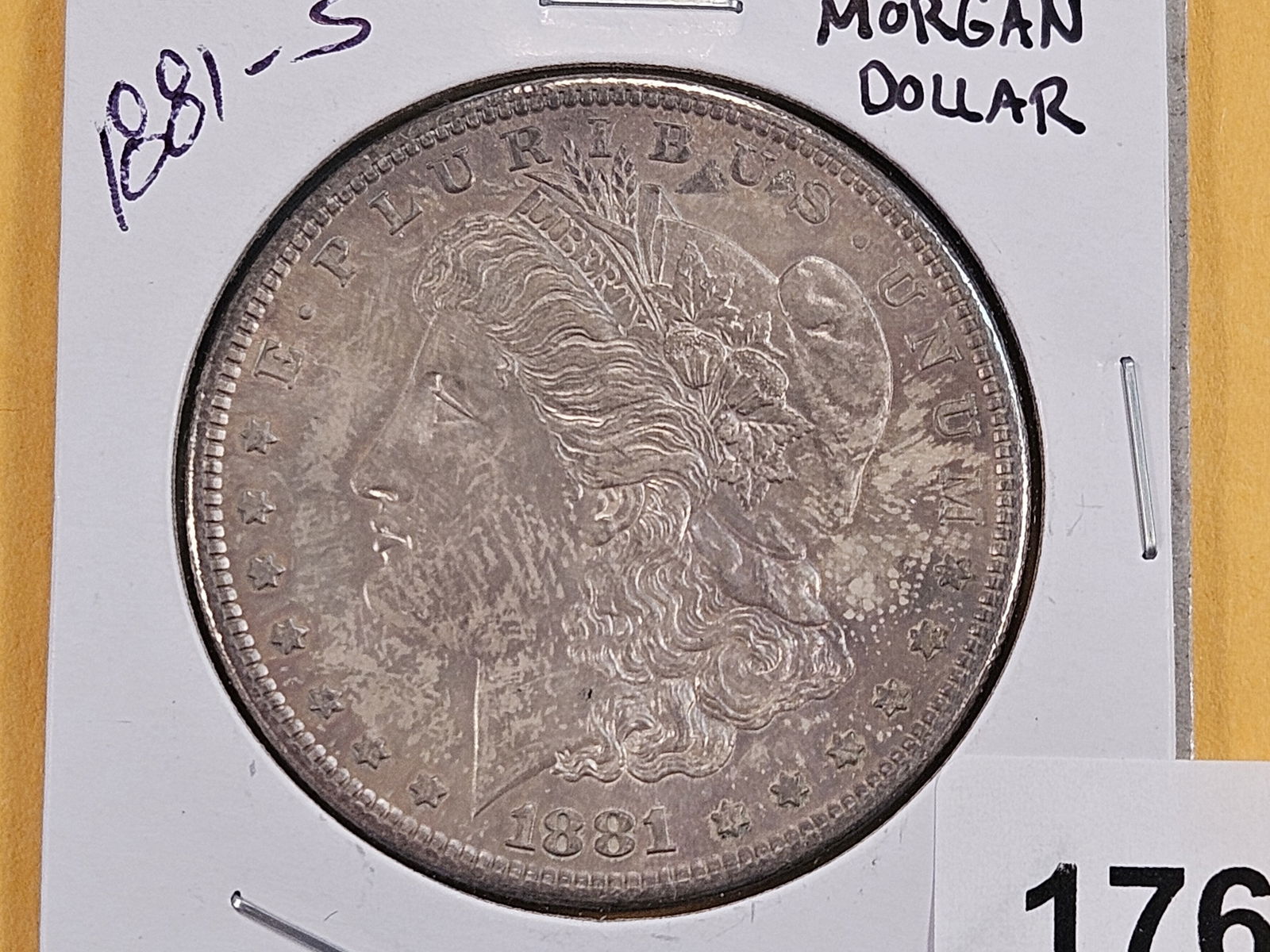 1881-S Morgan Silver Dollar: About Uncirculated