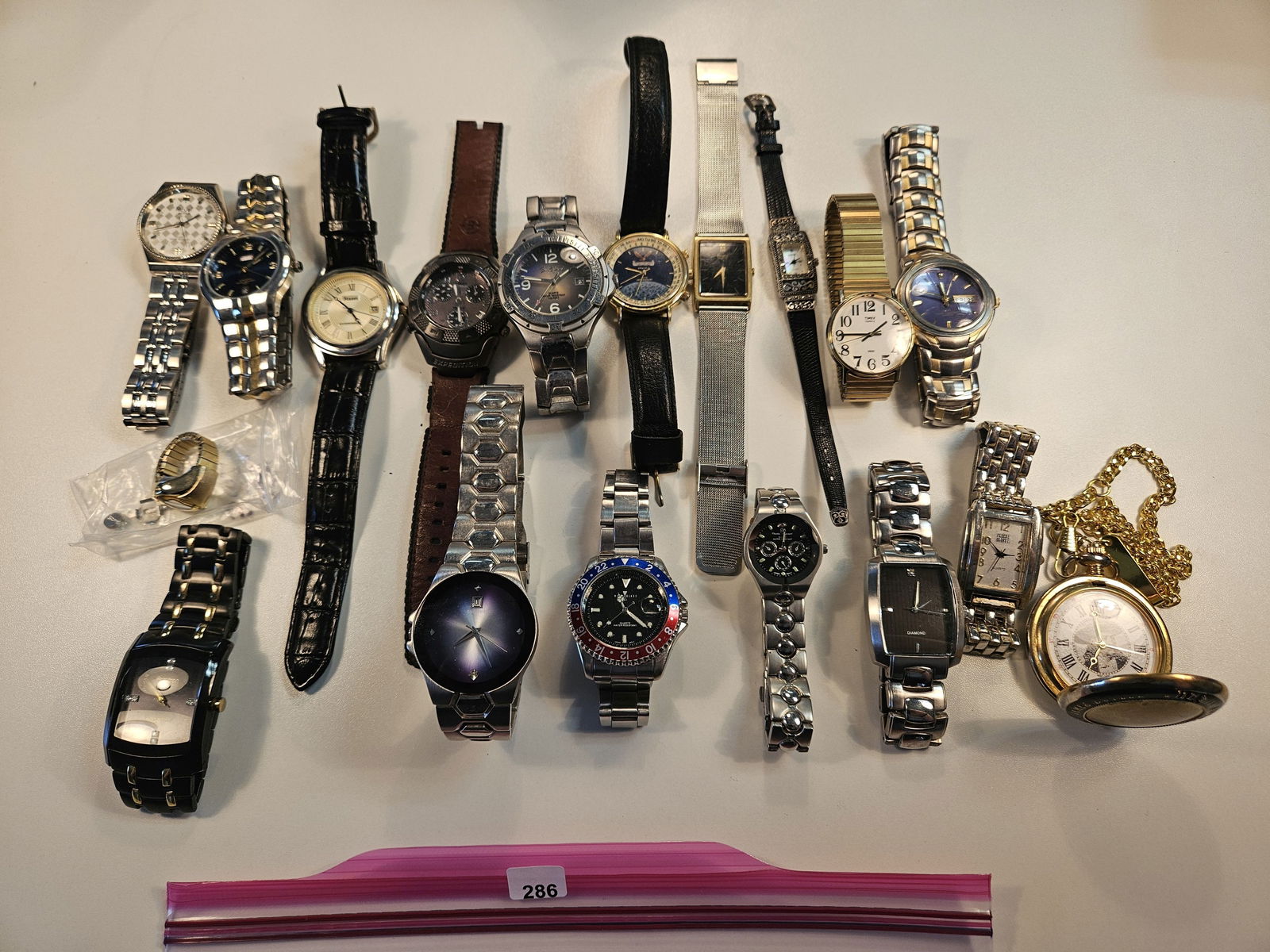 WATCH LOT! Eighteen mixed Watches: How many Watches could a Watch Watcher Watch if the Watches he were Watching were in a Watch lot in a Coinhunters auction… Includes Bocco, Staur, Timex, a cool ring watch, a pocket watch and mor
