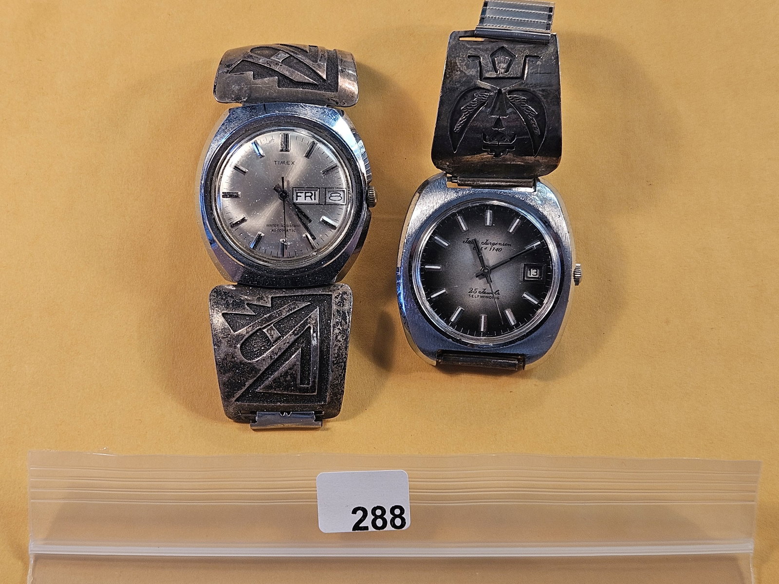 Two Sterling Silver Watches!: Everyone is watching Silver, but not everyone has a Silver Watch! Timex and Jules Jiirgenson watches with Sterling Silver band connectors 