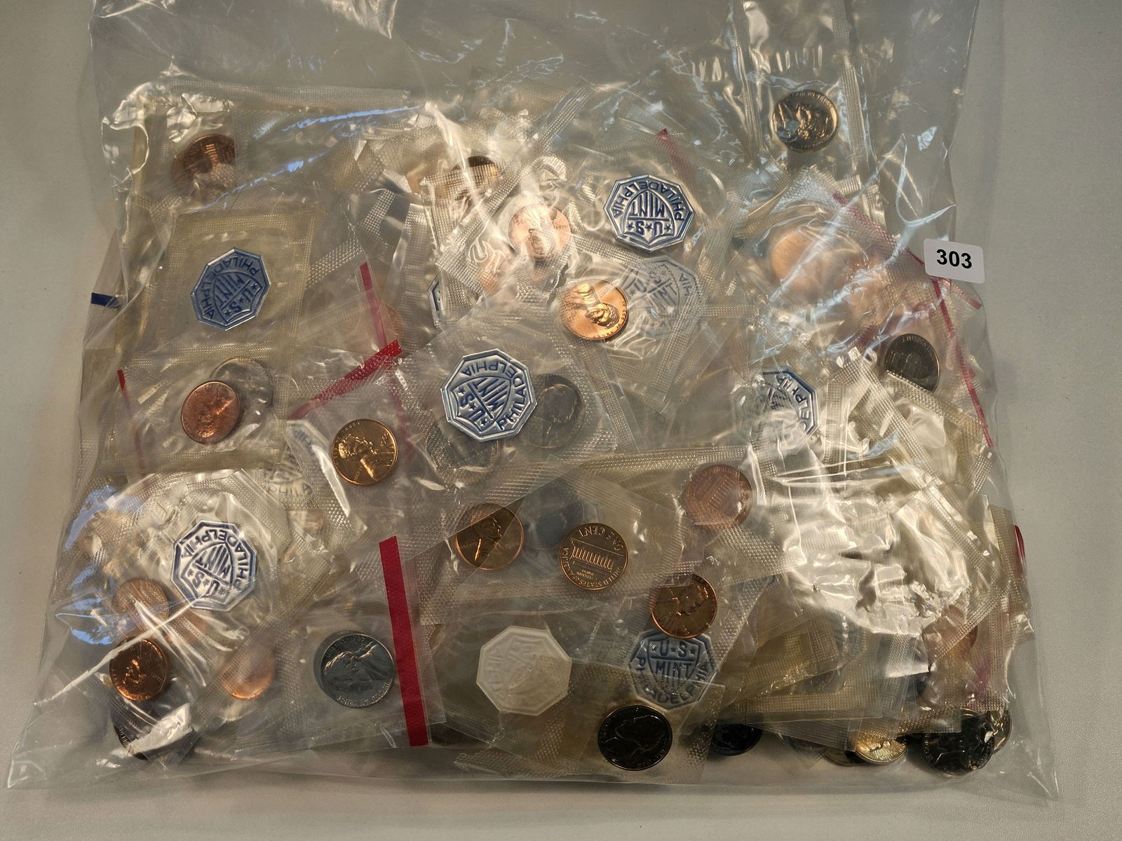 Over 3 and a Half Pounds of Lincoln Cents and Jefferson Nickels: Cut out of US Proof and Mint Sets 