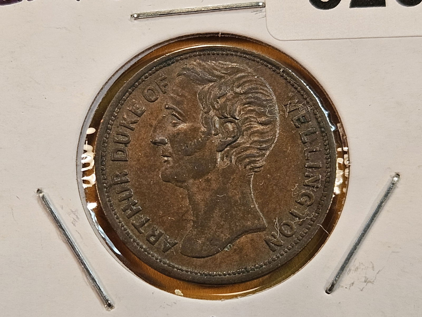 Aurther Duke of Wellington Token: Robert Ward, Tea Dealer on reverse 