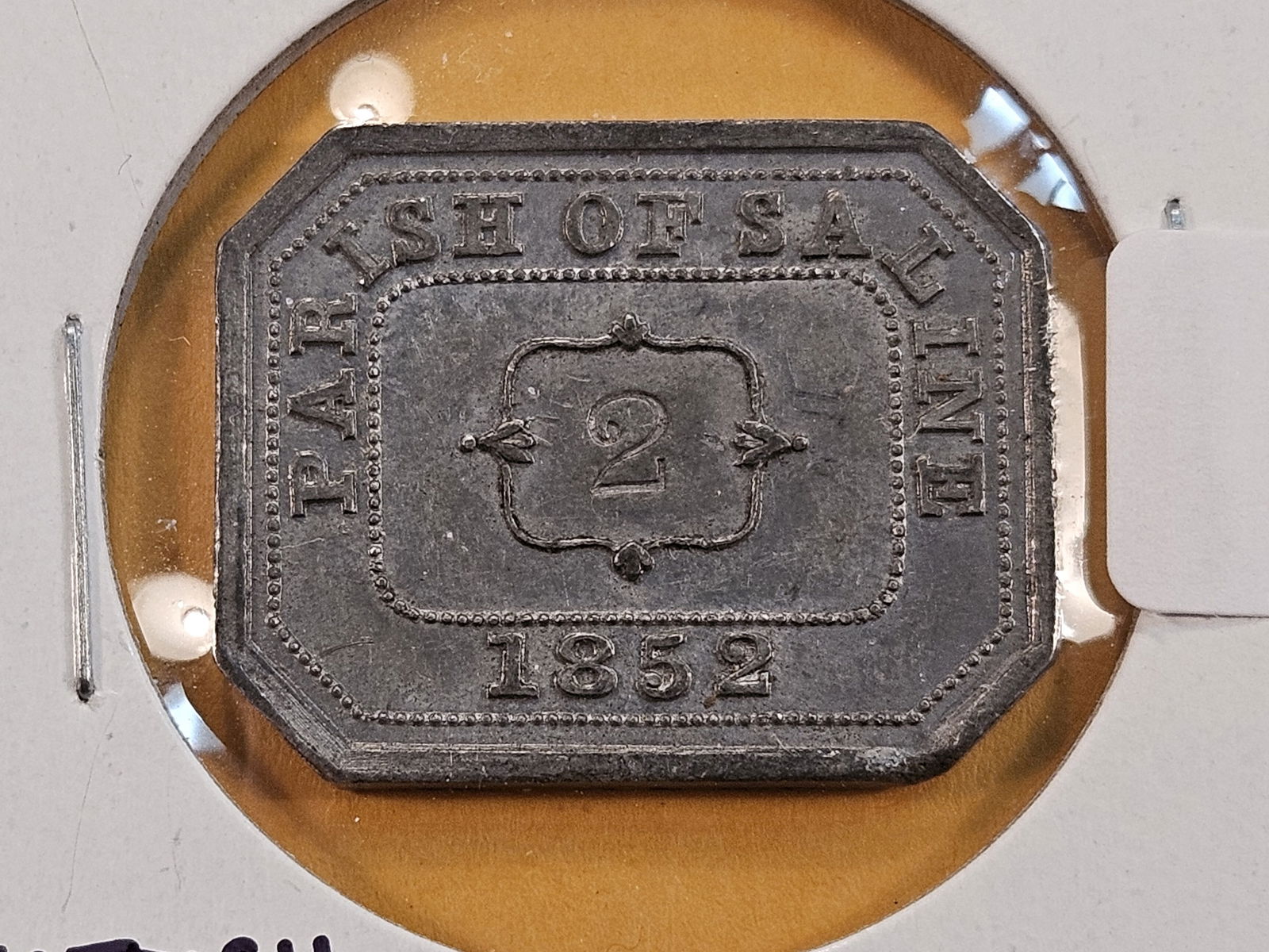 1852 Scottish Communion Token: Parish of Saline 