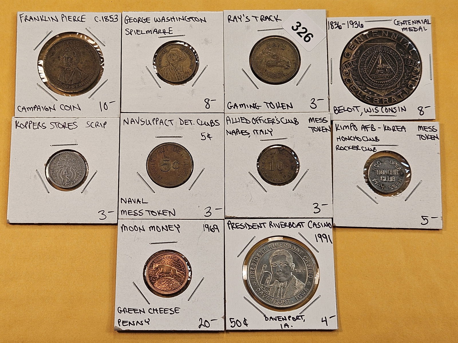 EXONUMIA!: Casino token, Military token, Wisconsin medal, Gaming token and more! 