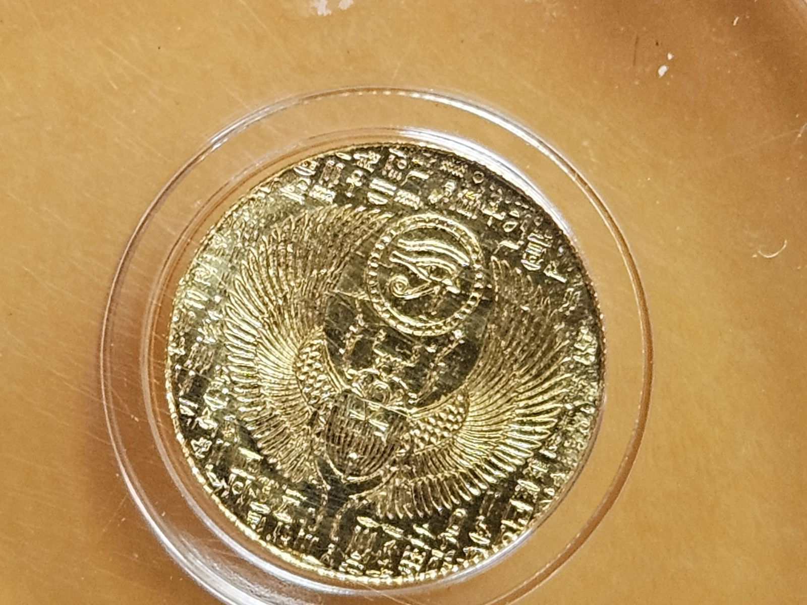 PERFECT! NGC GOLD Egyptian Scarab (undated) in Mint State 70: Perfect Grade. Private Issue 