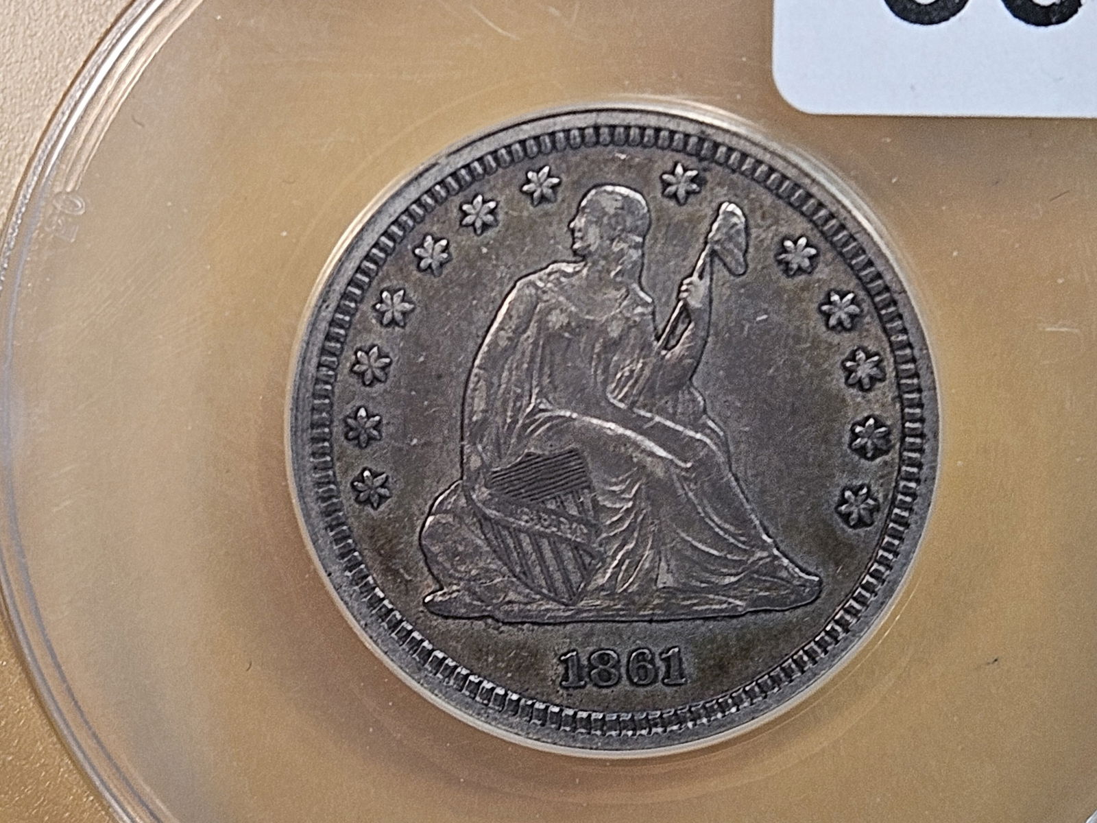 ANACS 1861 Seated Liberty Quarter in Extra Fine - 45 (1 of 5)