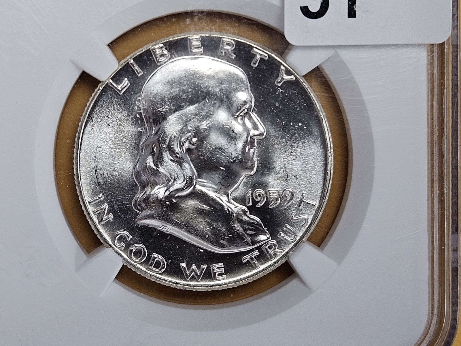 GEM! NGC 1959 Franklin Half Dollar in Mint State 65 FBL (1 of 3)