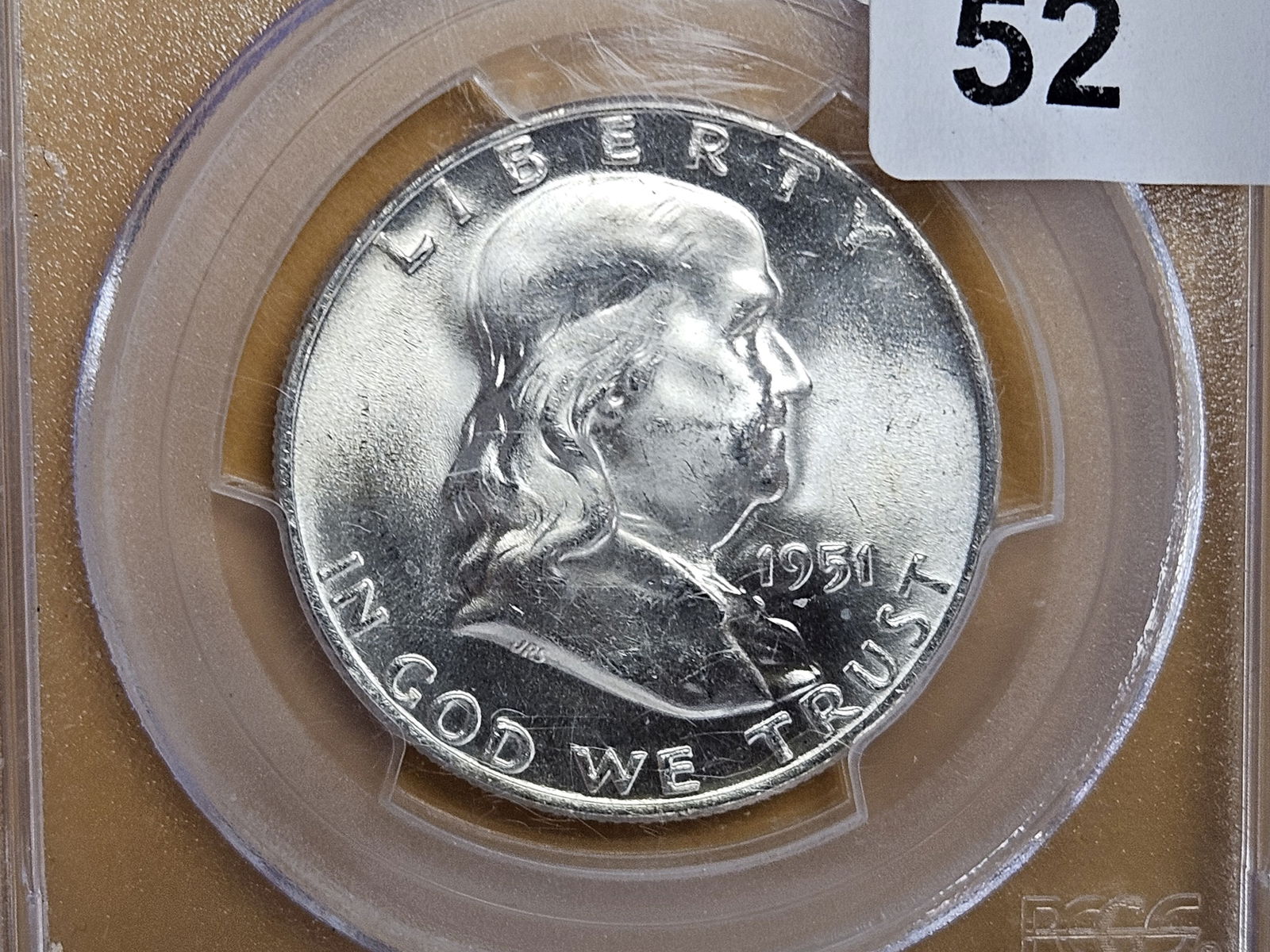 PCGS 1951-D Franklin Half Dollar in Mint State 64 FBL (1 of 3)