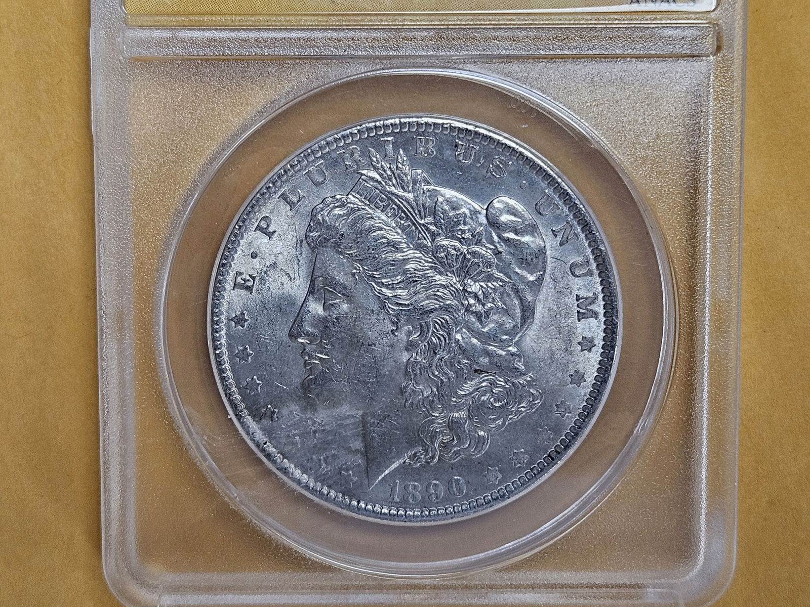 ANACS 1890 Morgan silver Dollar in Mint State 61 (1 of 3)