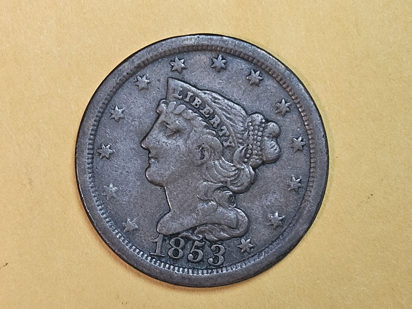 1853 Braided Hair Half Cent in Very Fine - 30 (1 of 5)