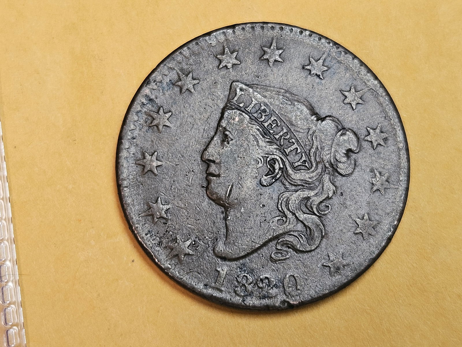 1820/19 Coronet Head Large Cent in Very Fine (1 of 4)