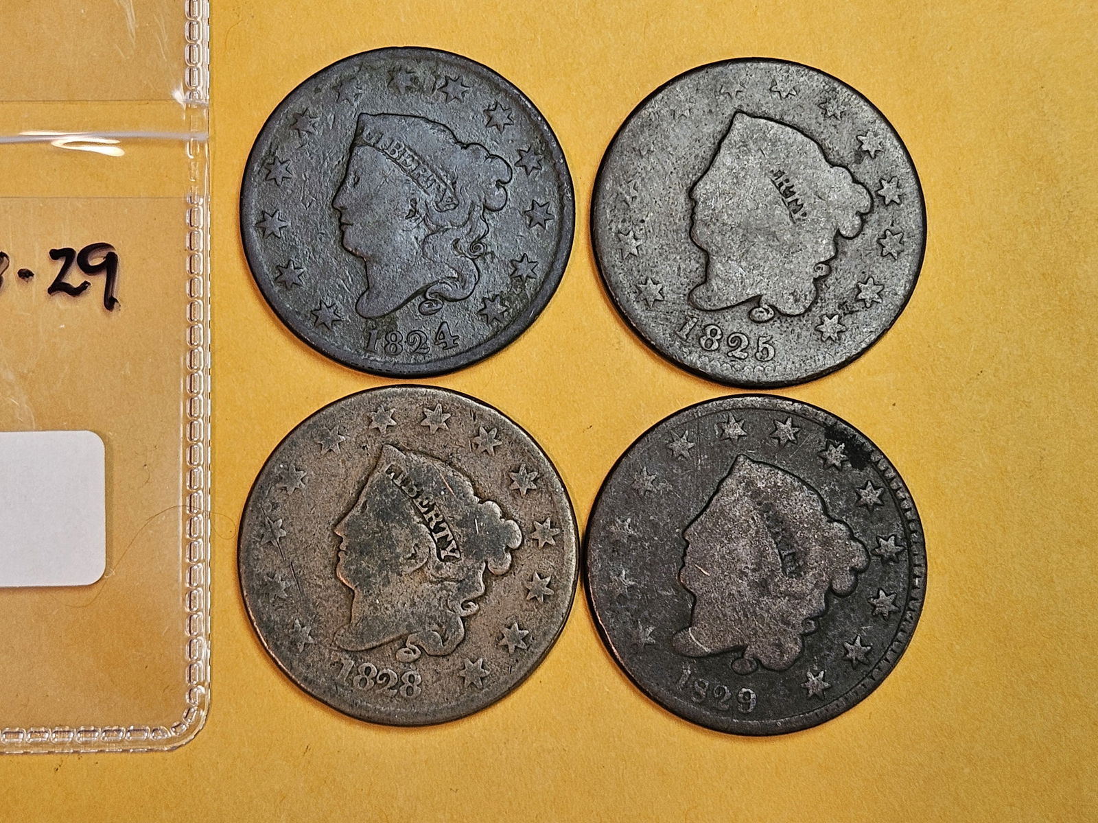 Four Coronet Head Large Cents in Good (1 of 3)