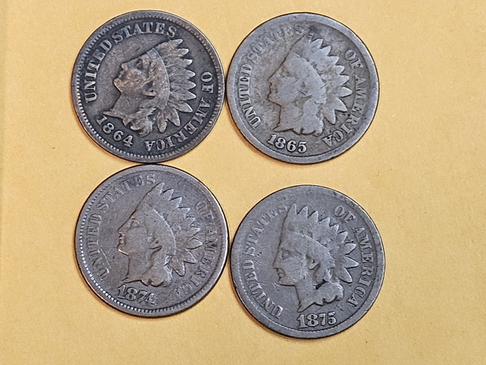 Four better date Indian Cents in Very Good (1 of 3)
