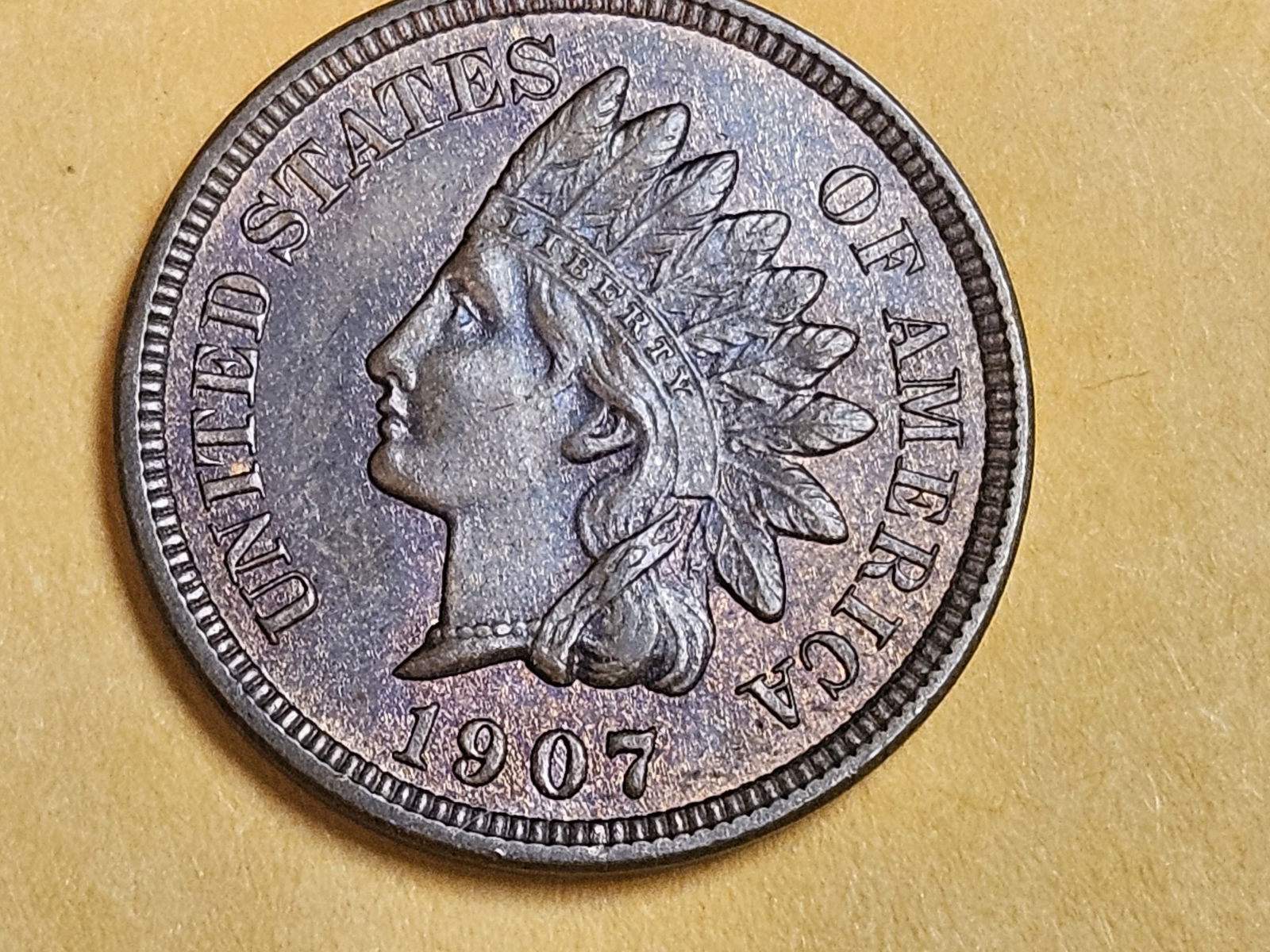 Choice Red-Brown Uncirculated 1907 Indian Cent (1 of 12)