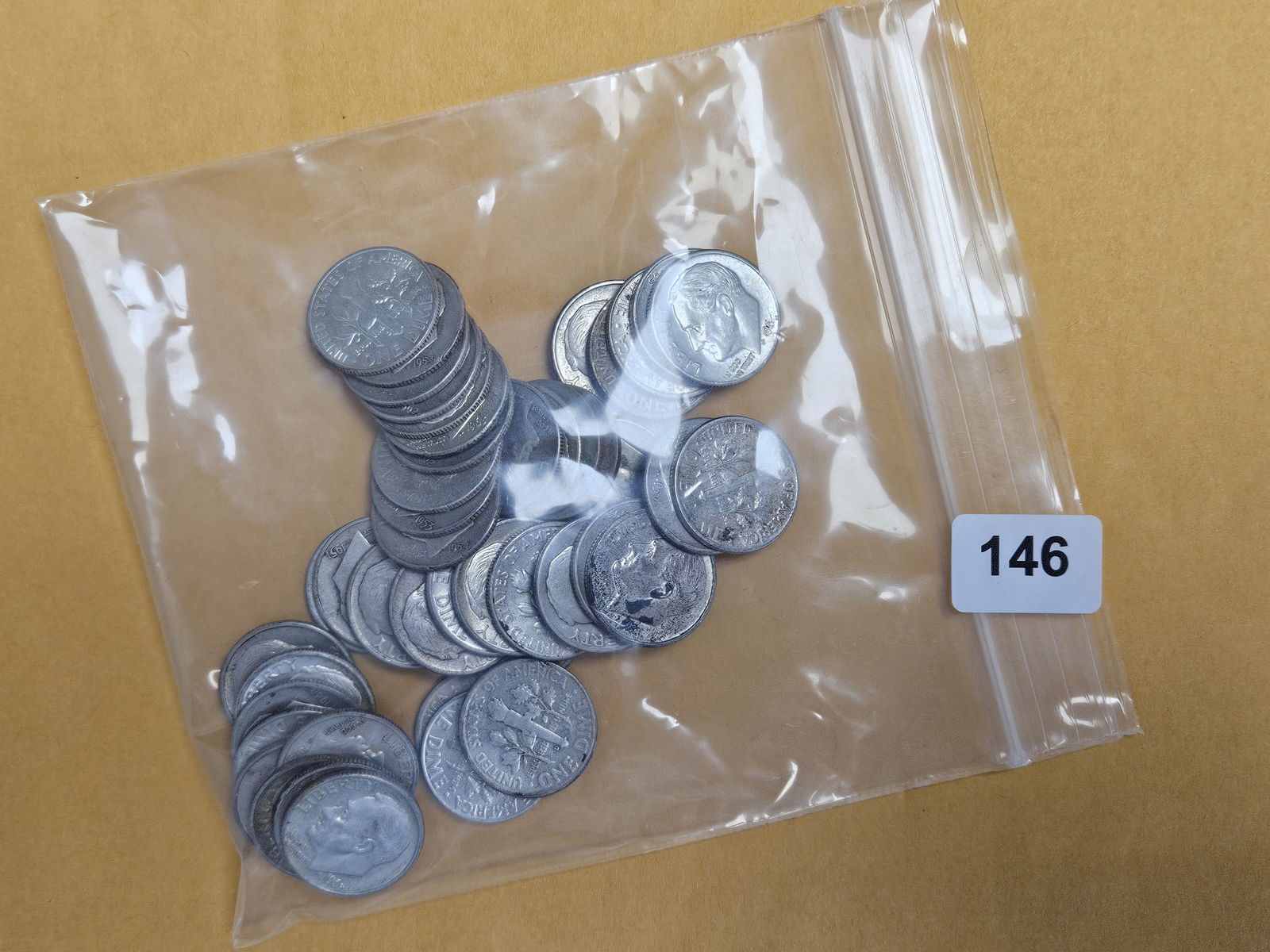 Fifty mixed Silver Roosevelt dimes (1 of 2)