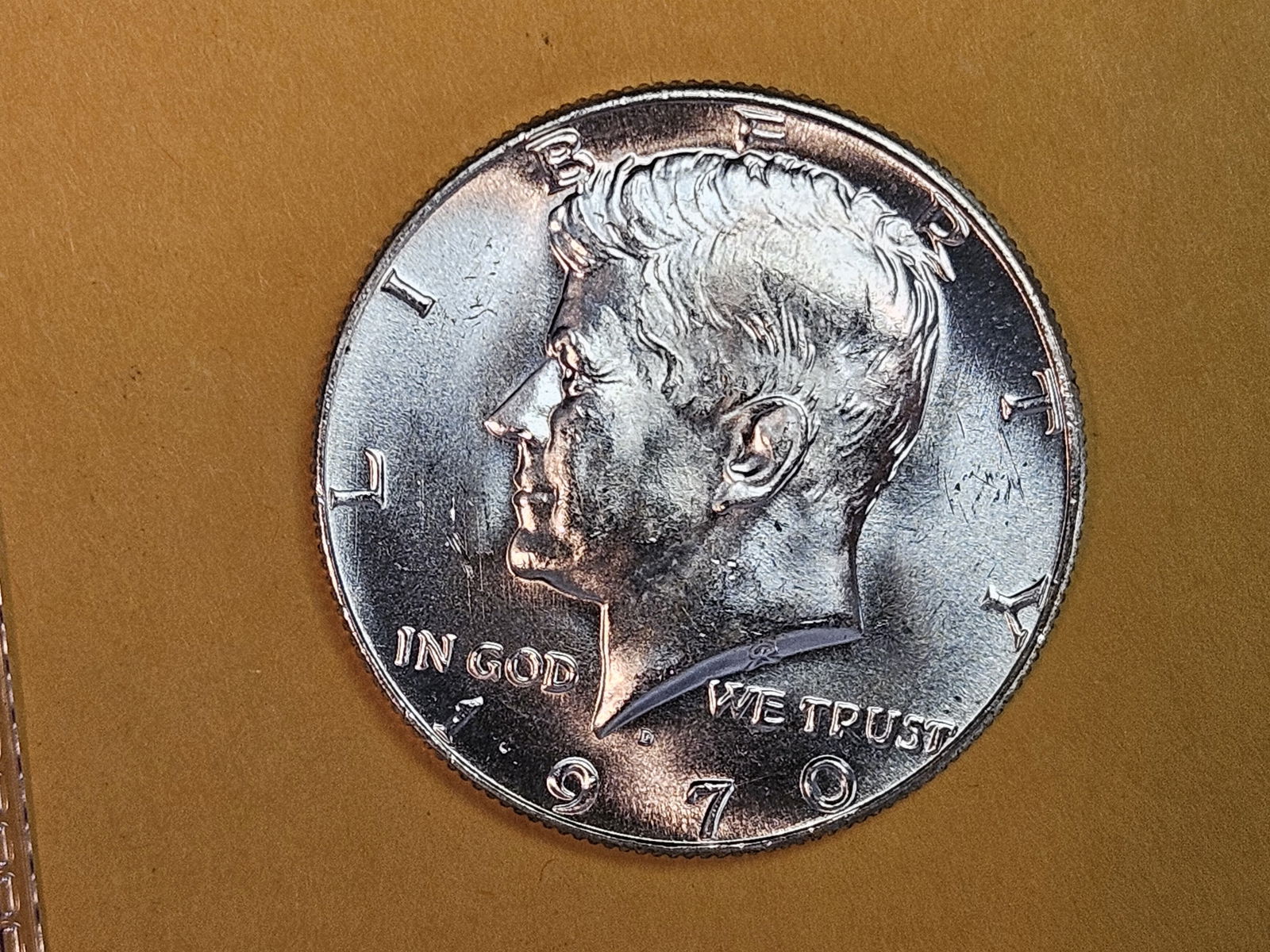 GEM Brilliant Uncirculated 1970-D silver Kennedy Half Dollar (1 of 5)