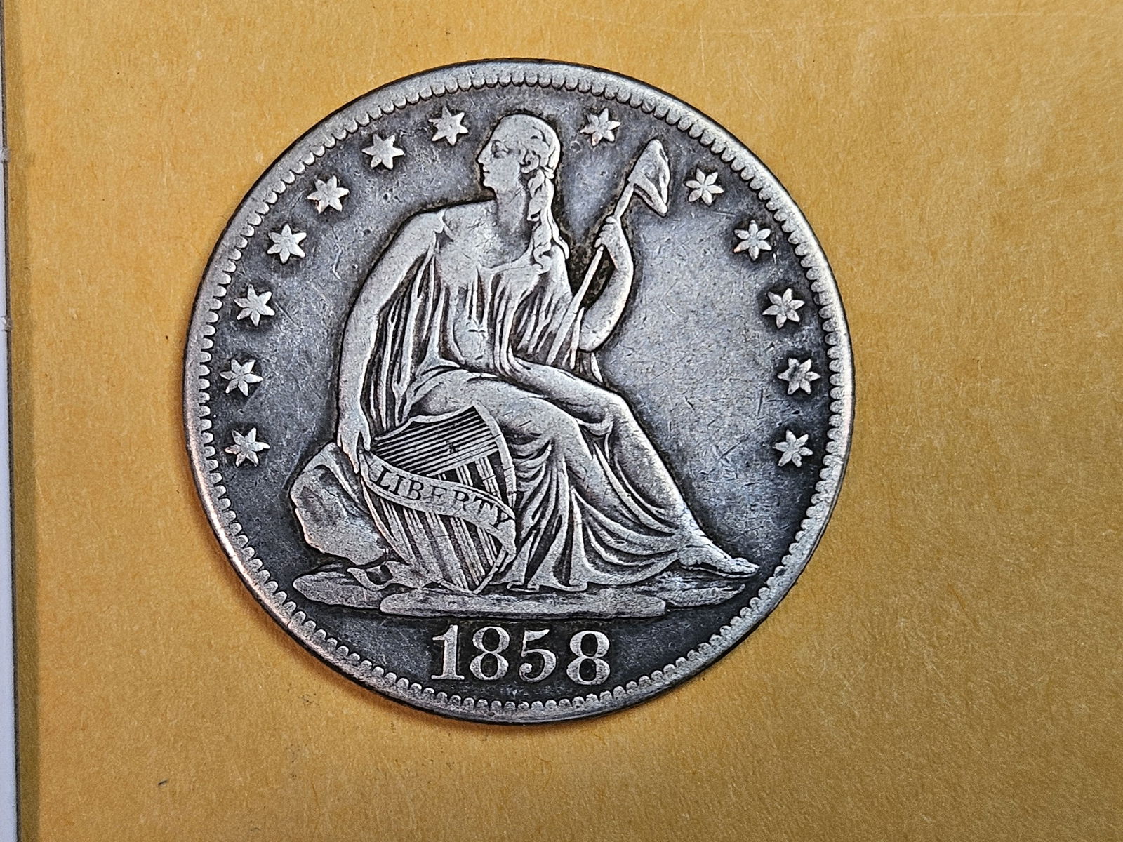 1858-O Seated Liberty silver half Dollar (1 of 5)