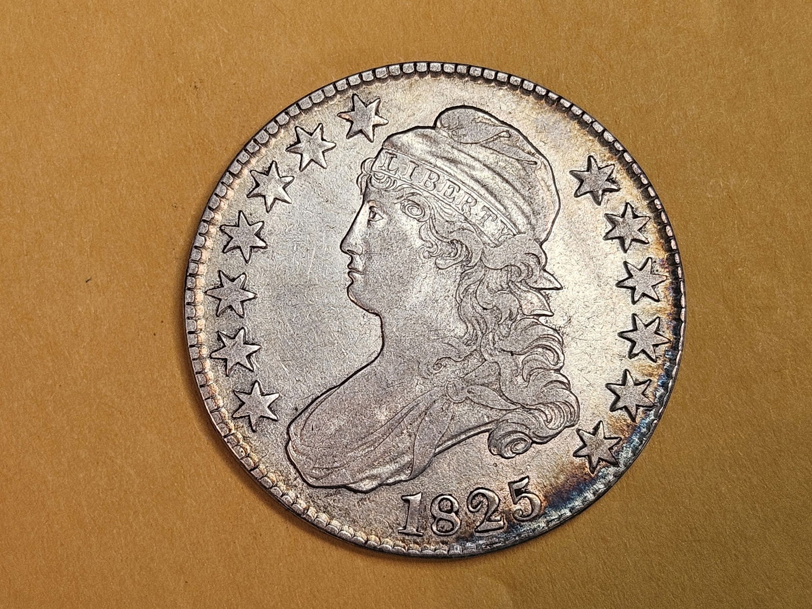 1825 Capped Bust half dollar in Very Fine plus (1 of 6)