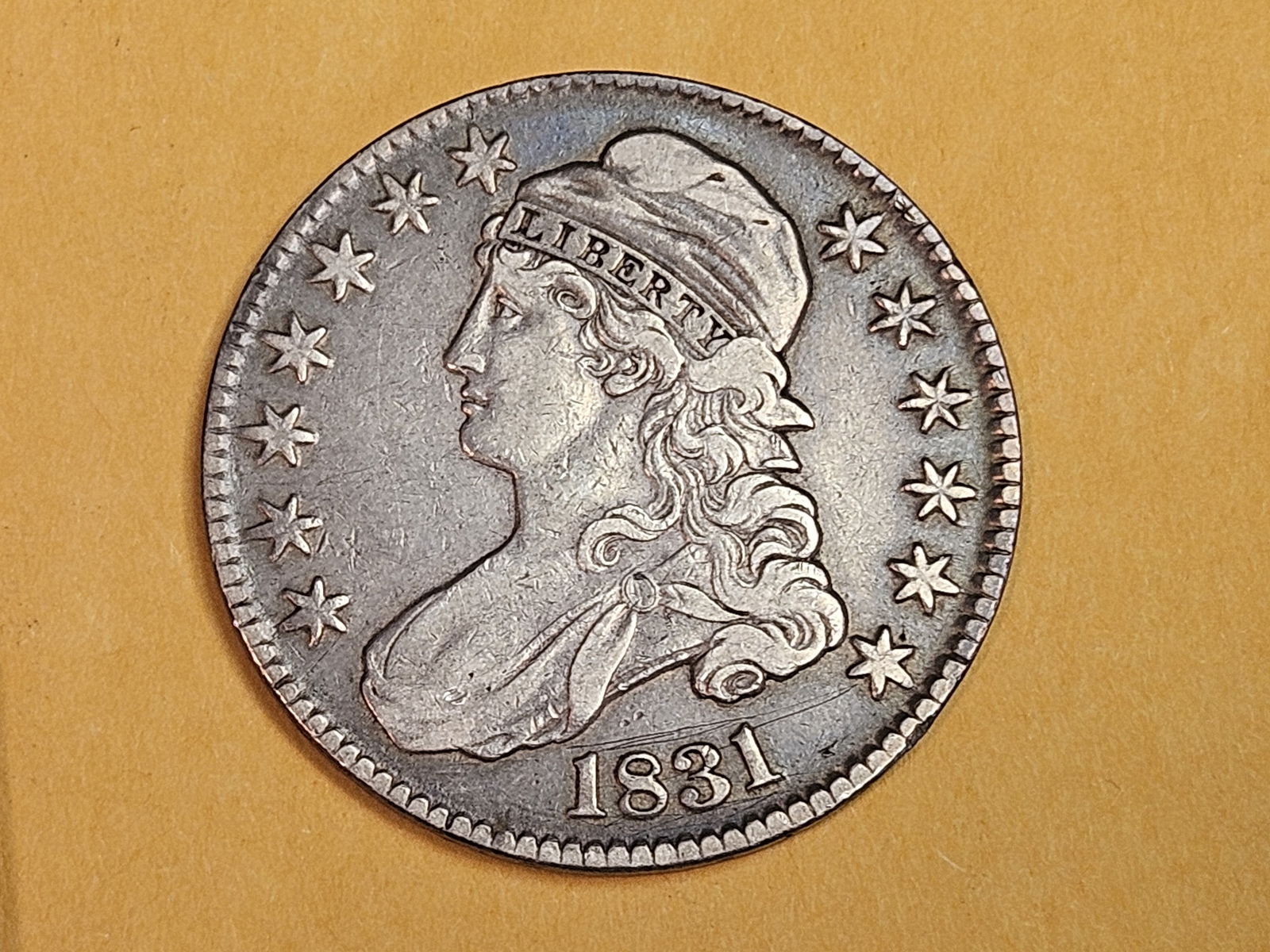 1831 Capped Bust silver half dollar in Extra Fine (1 of 6)