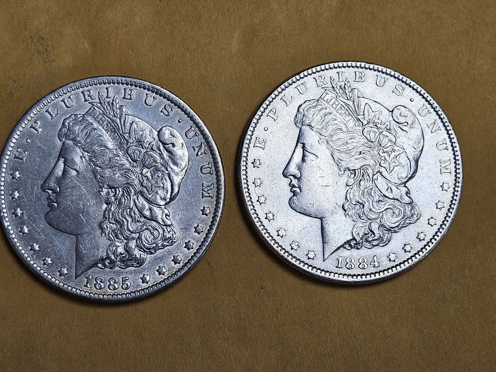 Two Bright About Uncirculated plus Morgan Dollars (1 of 3)