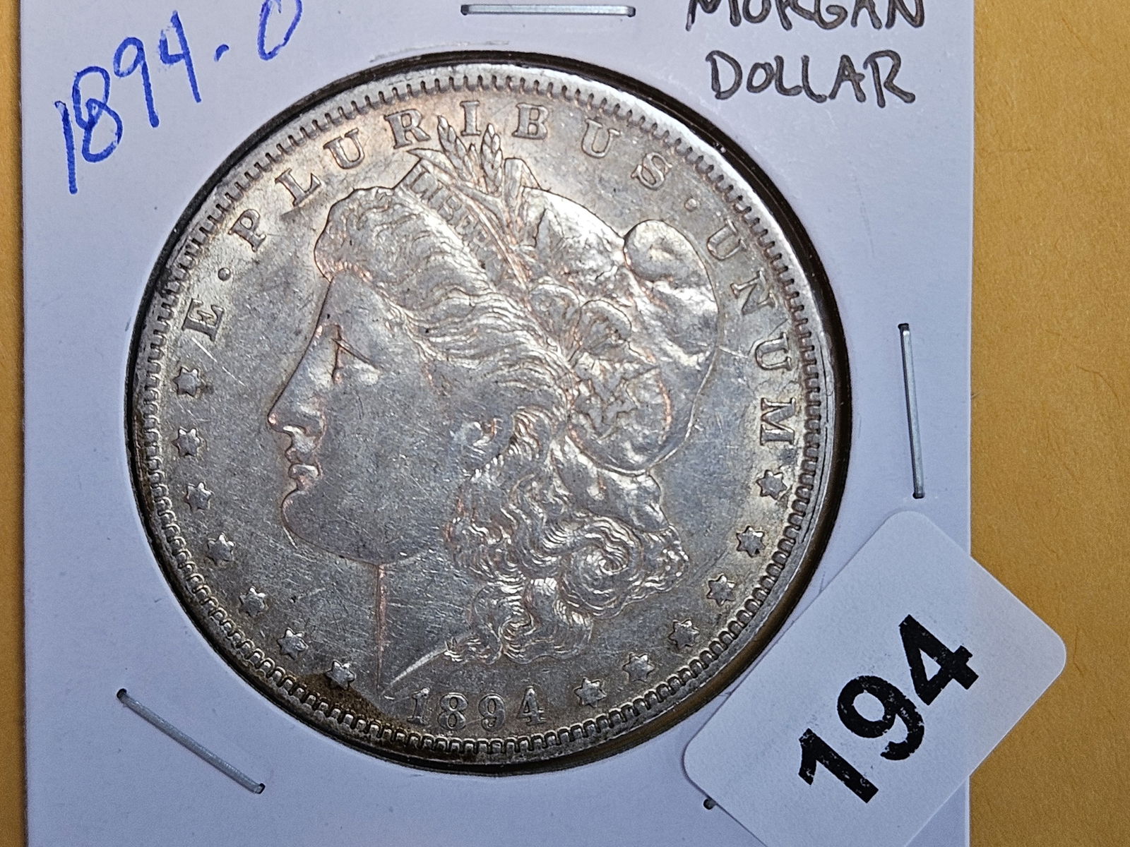 1894-O Morgan silver Dollar in XF-AU (1 of 5)