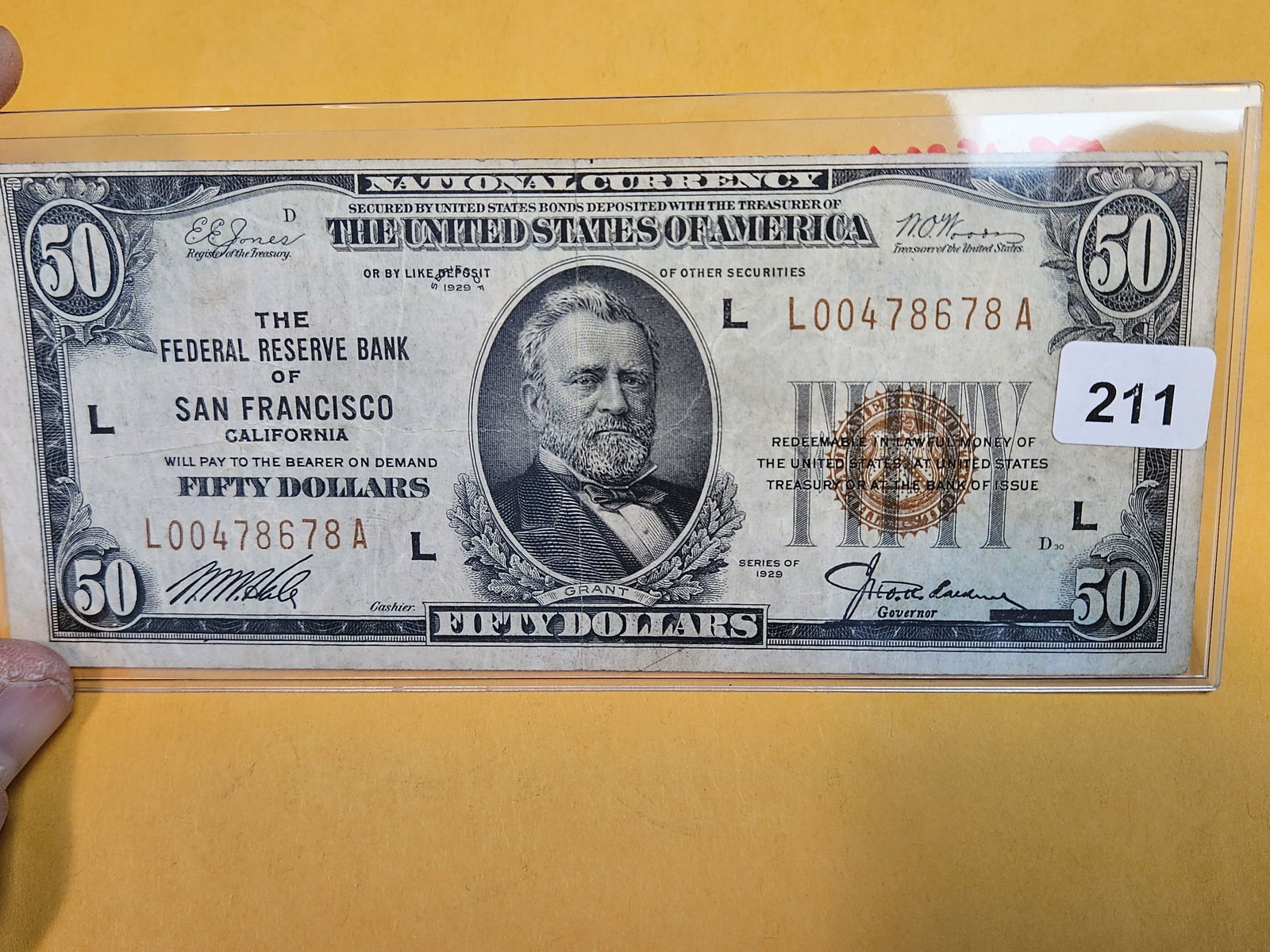 Series of 1929 Fifty Dollar National Currency in Very Fine plus (1 of 2)