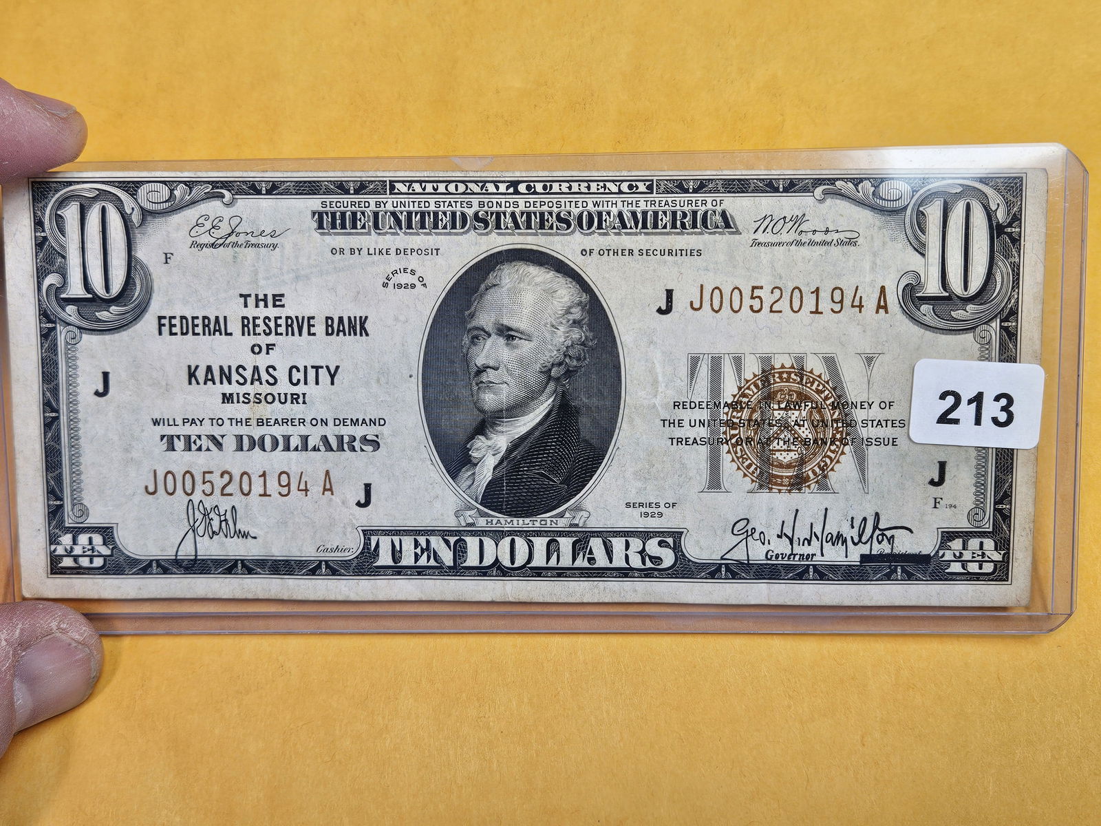 Series of 1929 Ten Dollar National Currency in Extra Fine (1 of 2)