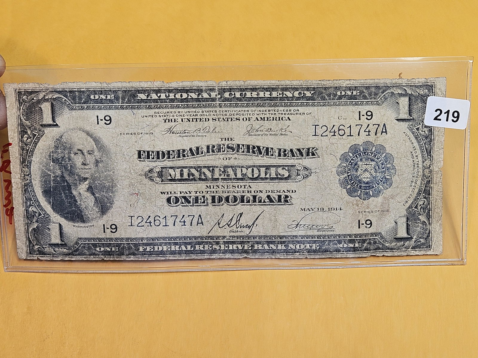 Series of 1914 Large Size One Dollar National Currency (1 of 2)