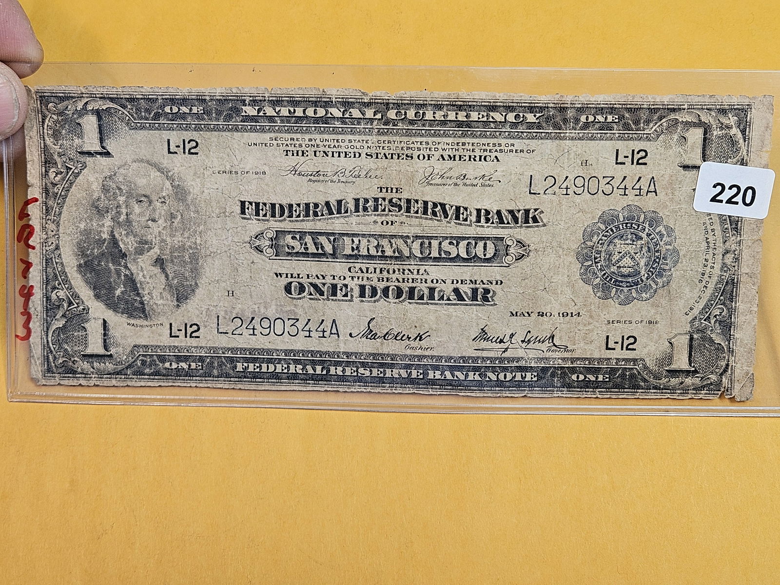 Series of 1914 Large Size One Dollar National Currency (1 of 2)