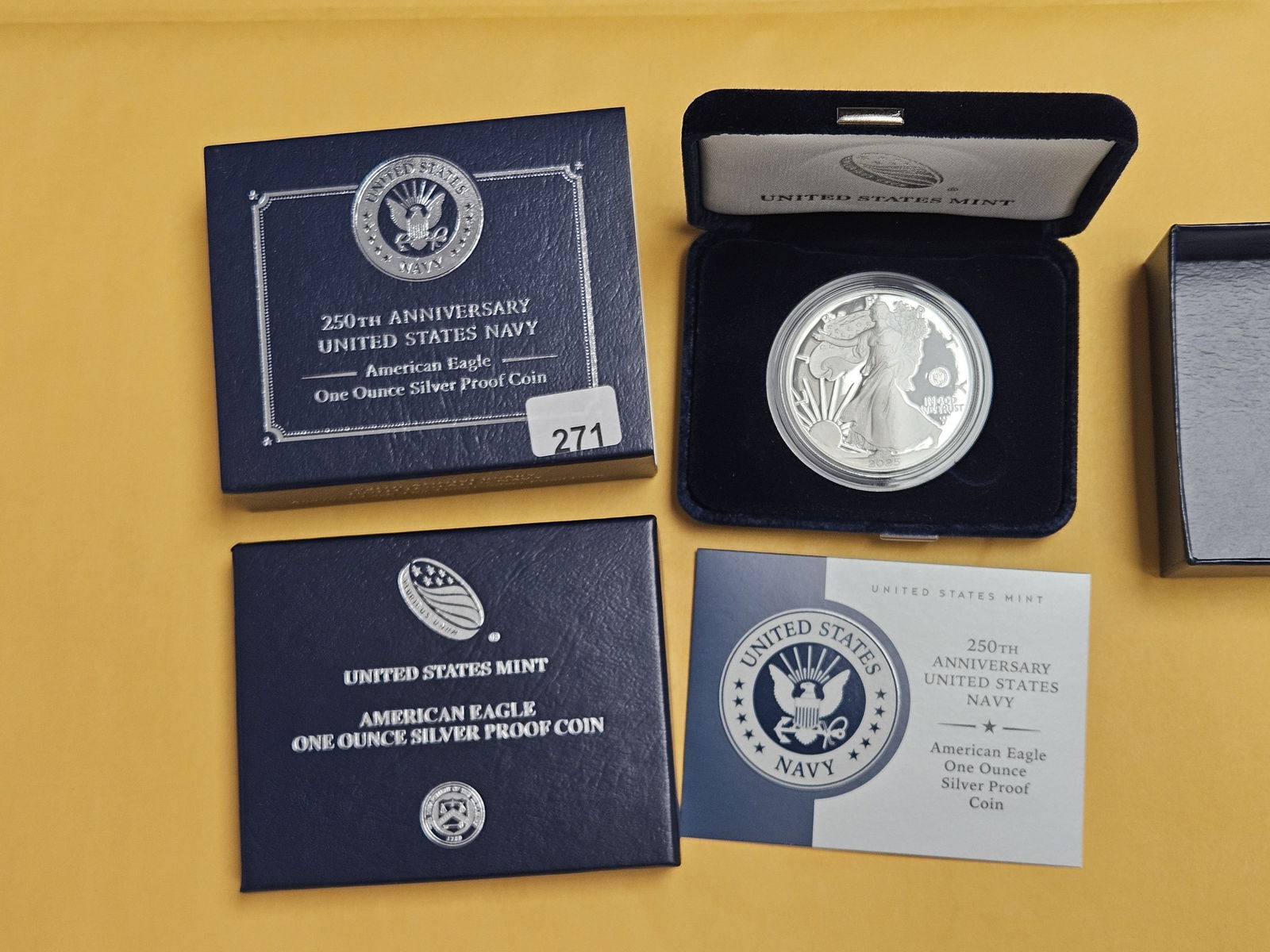 ** GEM Proof Deep Cameo 2025 American Silver Eagle 250th Anniversary (1 of 3)