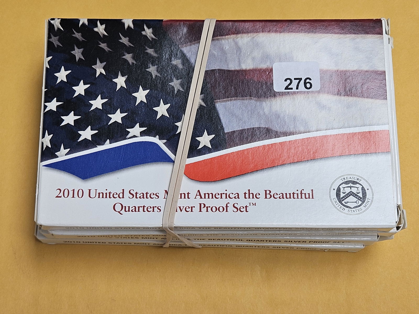 Four 2010 US America the Beautiful Quarters SILVER Proof Sets (1 of 2)