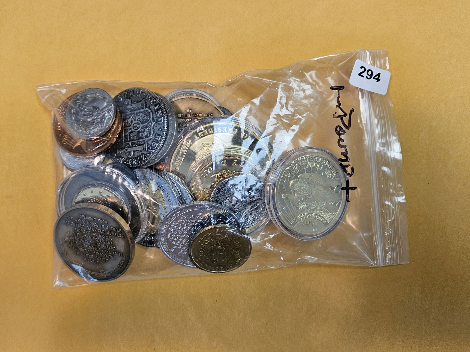 ONE POUND of mixed Exonumia: Tokens, medals and replicas…..Oh MY! 