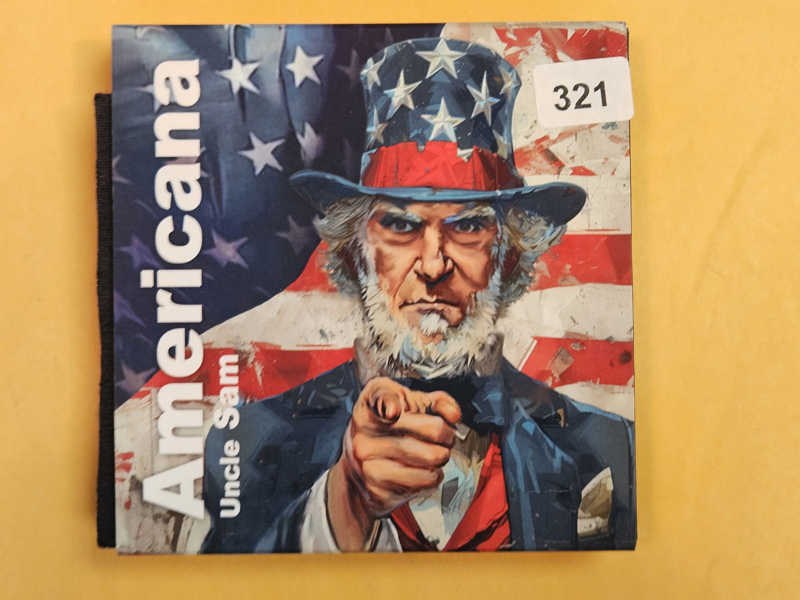 TWO Troy ounce .999 fine silver bar: Americana. Colorized poured bar 