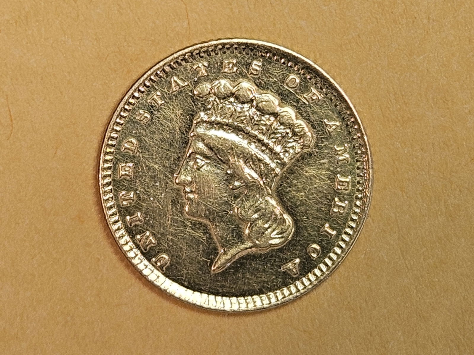 GOLD! 1856 Gold Dollar in Brilliant About Uncirculated - details (1 of 5)