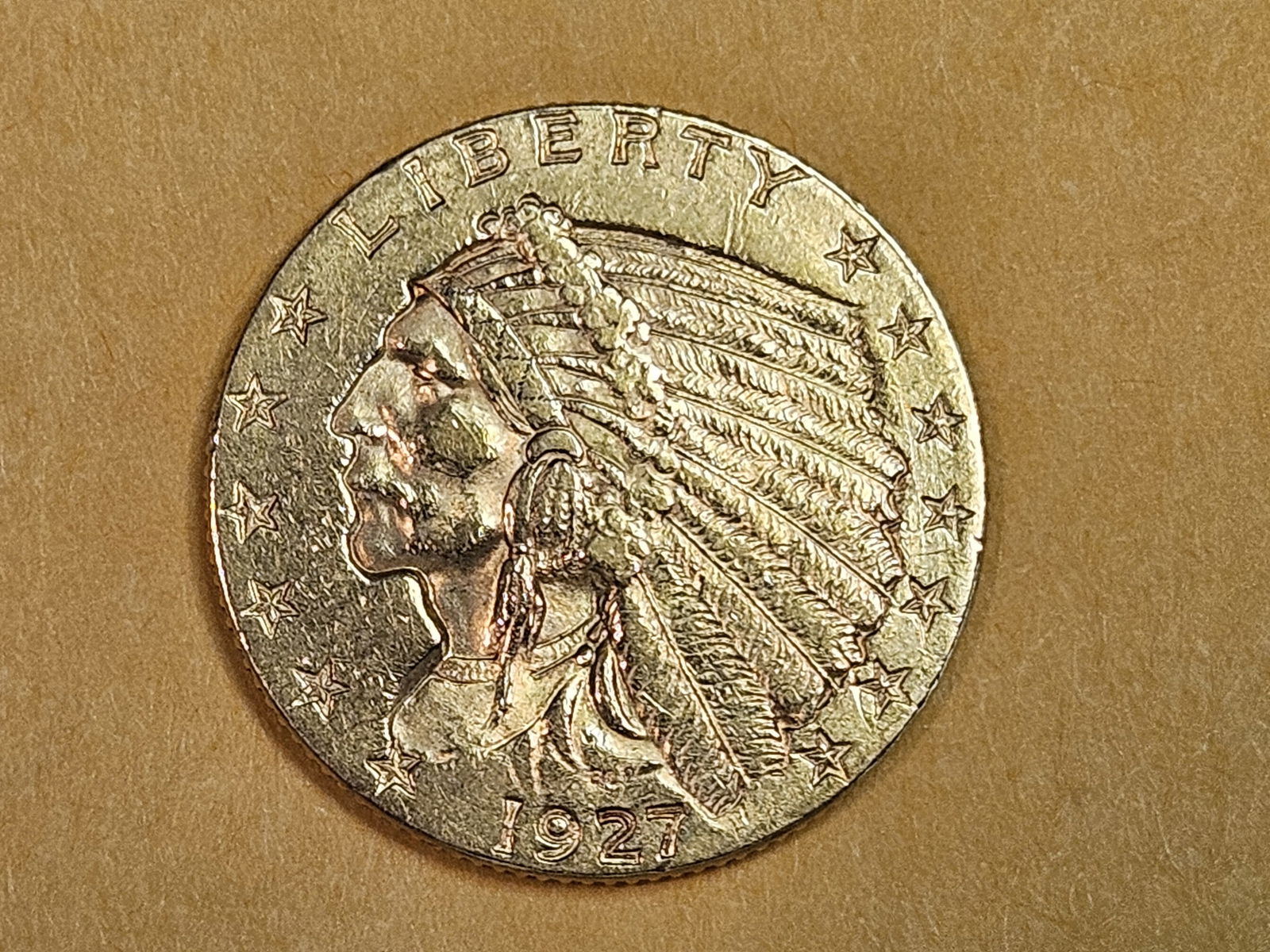 GOLD! Brilliant About Uncirculated plus 1927 Gold $2.5 Dollars (1 of 5)